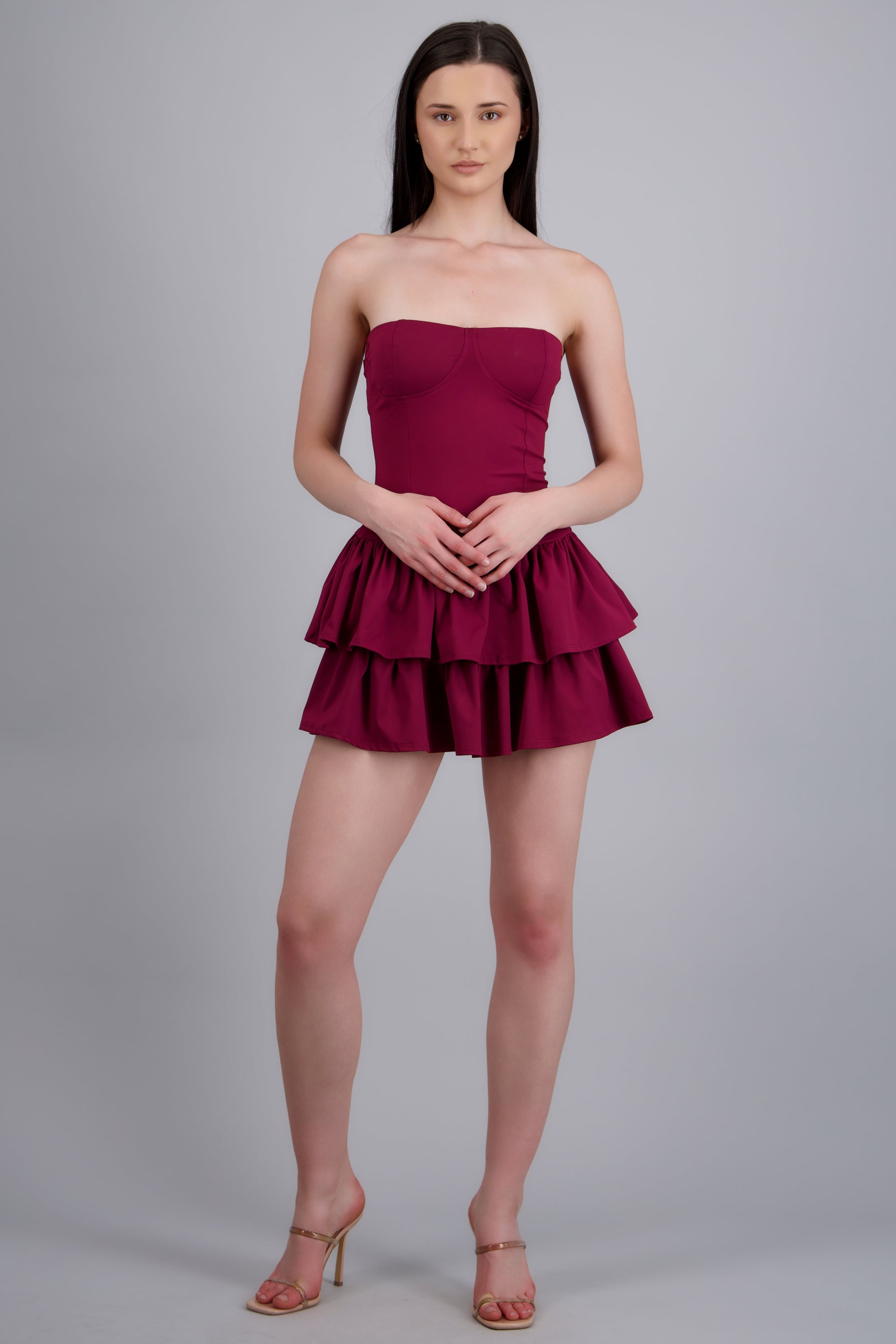 Vestido strapless olanes VINO