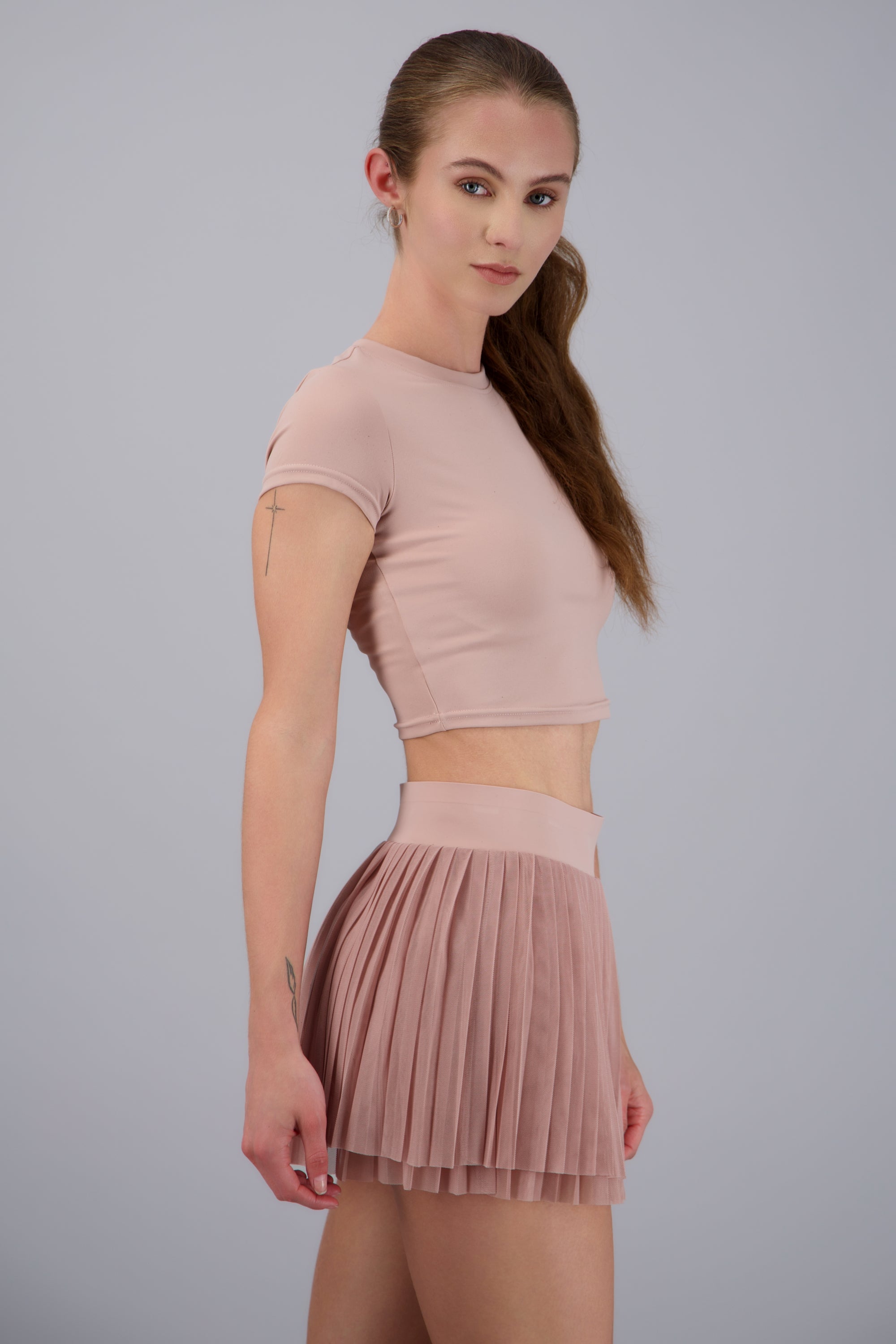 Playera manga corta tacto suave ROSA PASTEL
