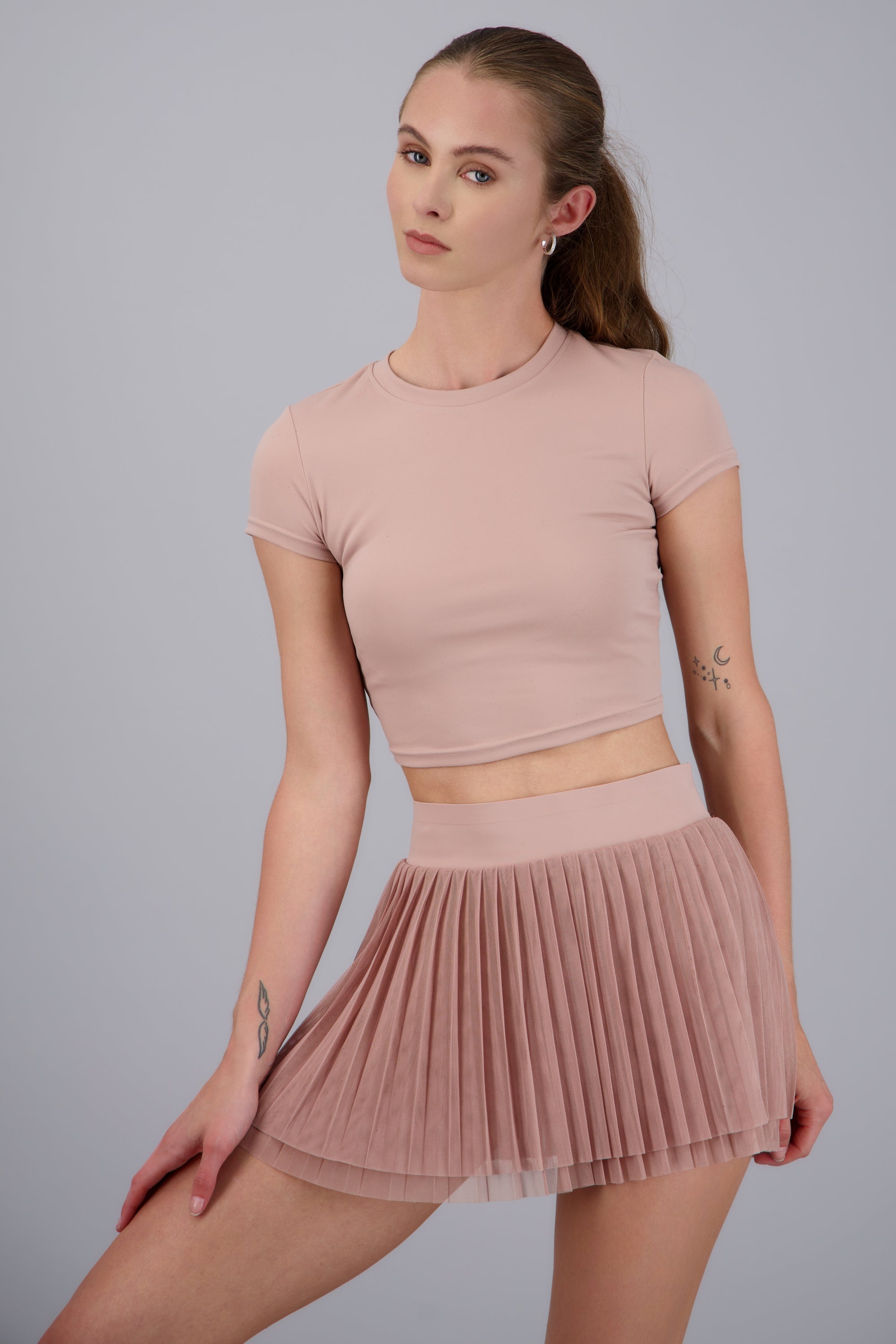 Playera manga corta tacto suave ROSA PASTEL