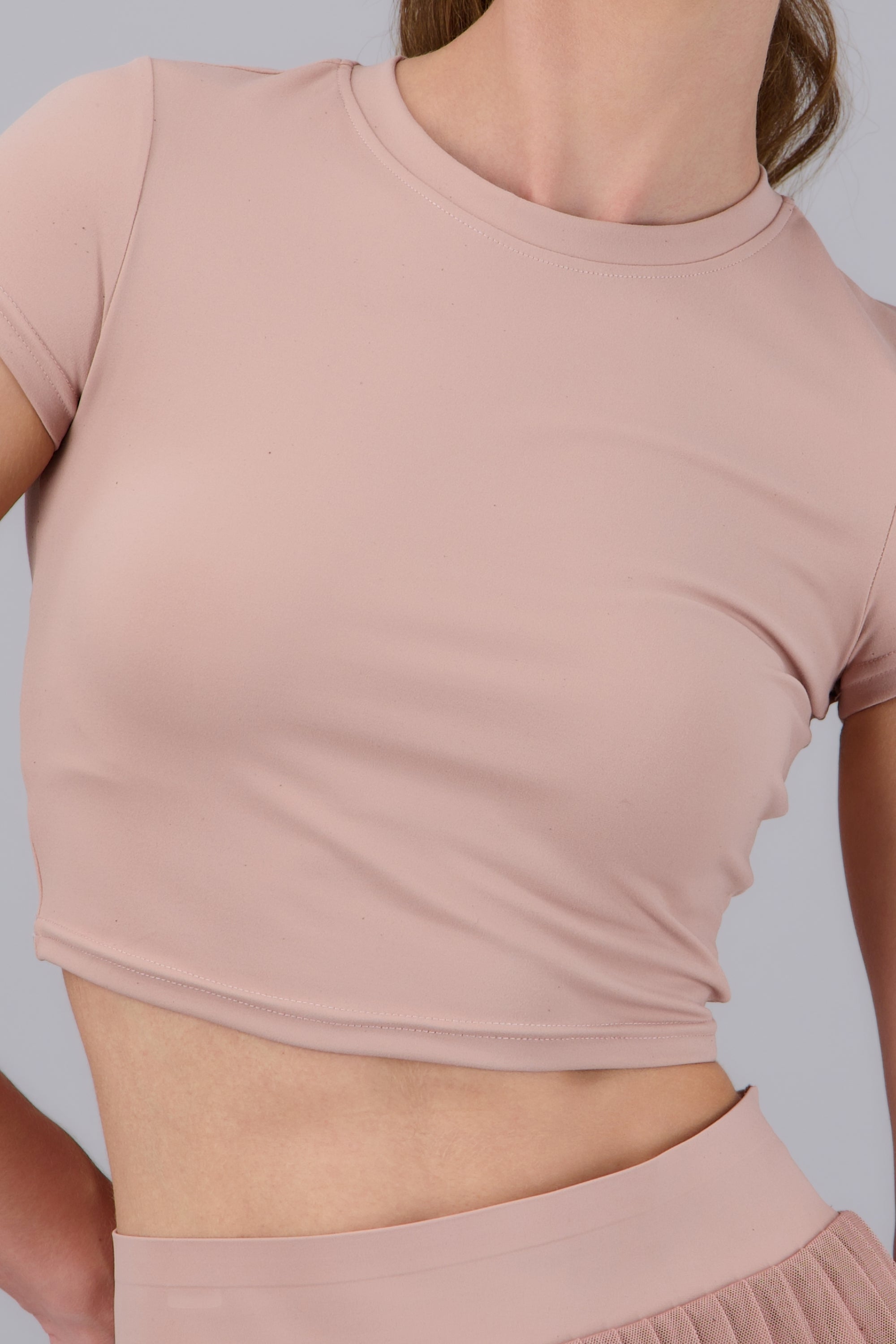Playera manga corta tacto suave ROSA PASTEL