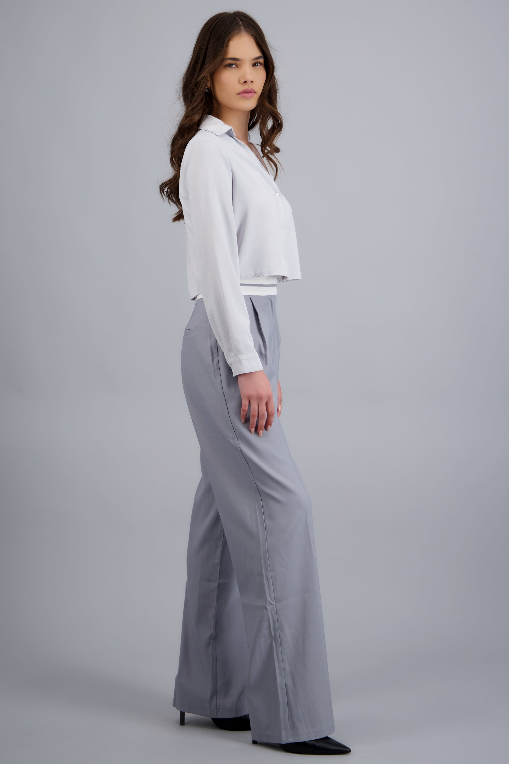 Pantalon pretina contraste GRIS COMBO
