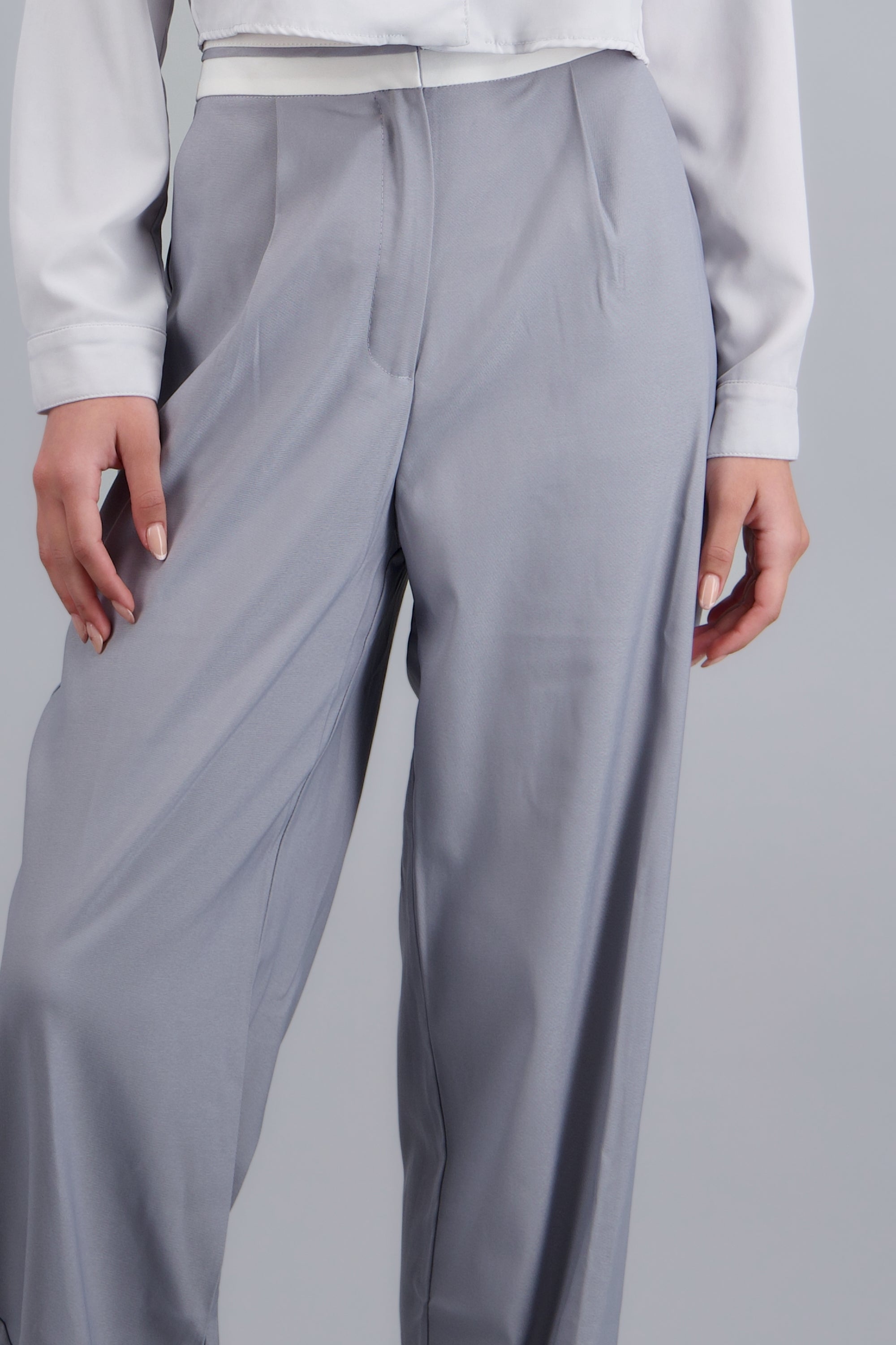 Pantalon pretina contraste GRIS COMBO