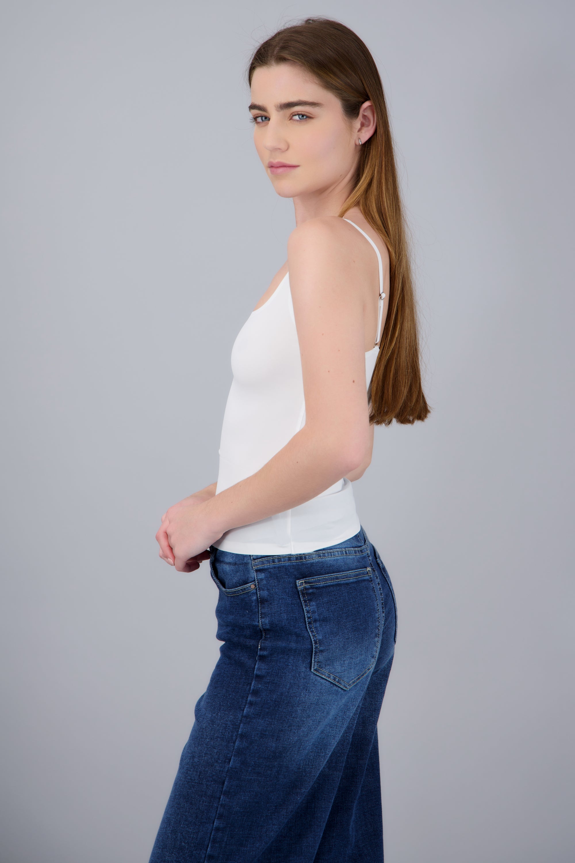 top básico slim corte recto BLANCO