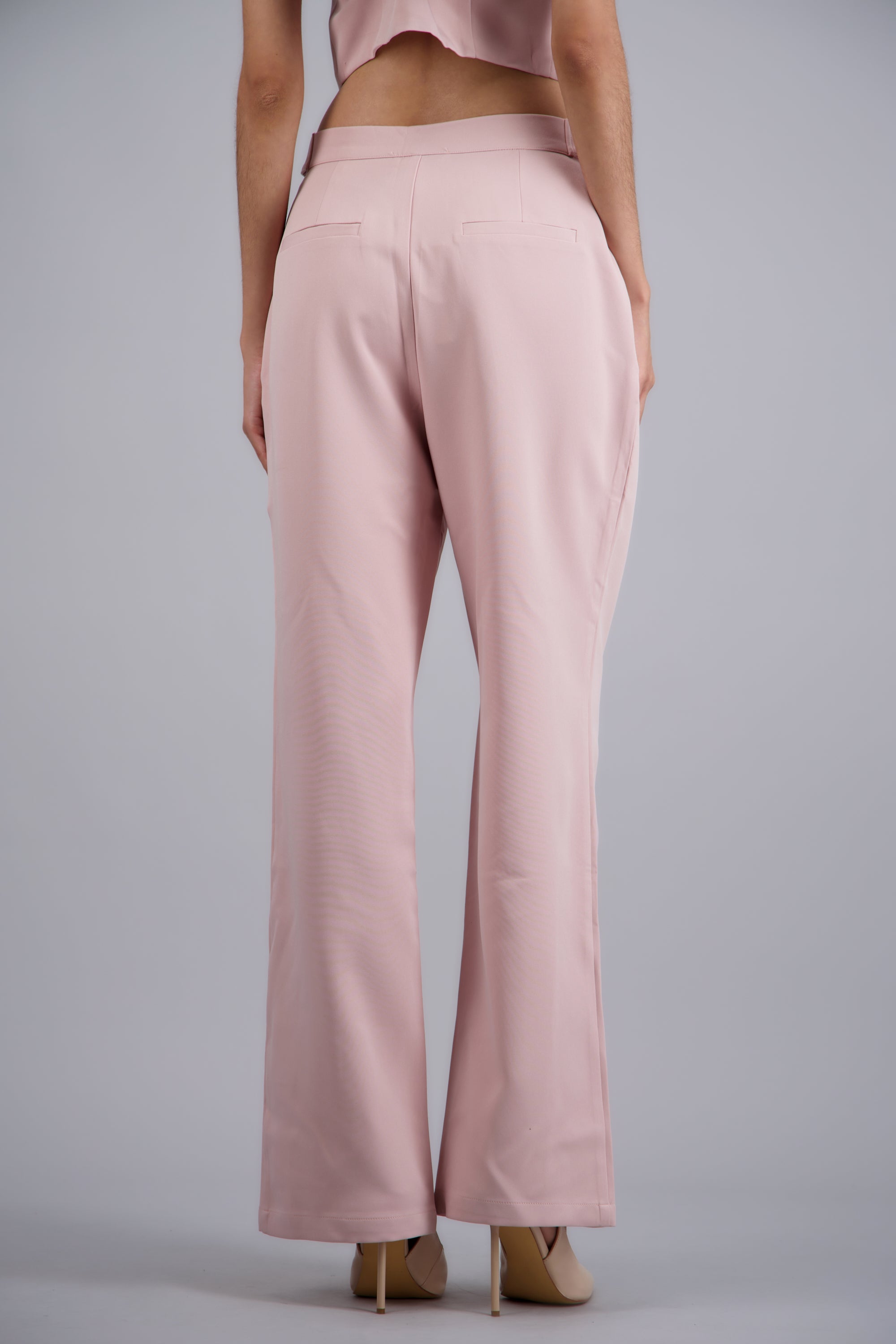 Pantalon  liso detalle pretina ROSA PASTEL