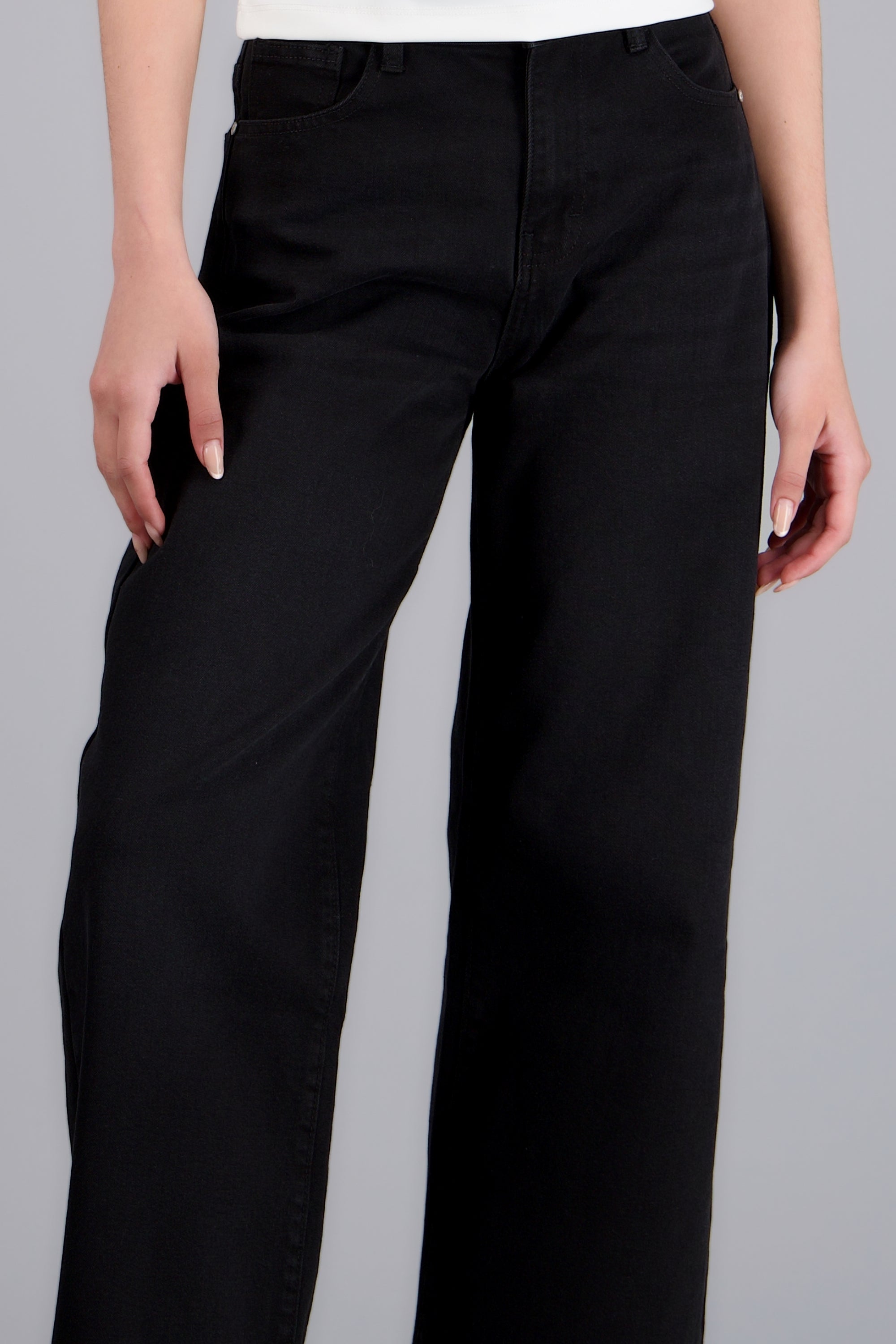 Jeans cropped flare NEGRO