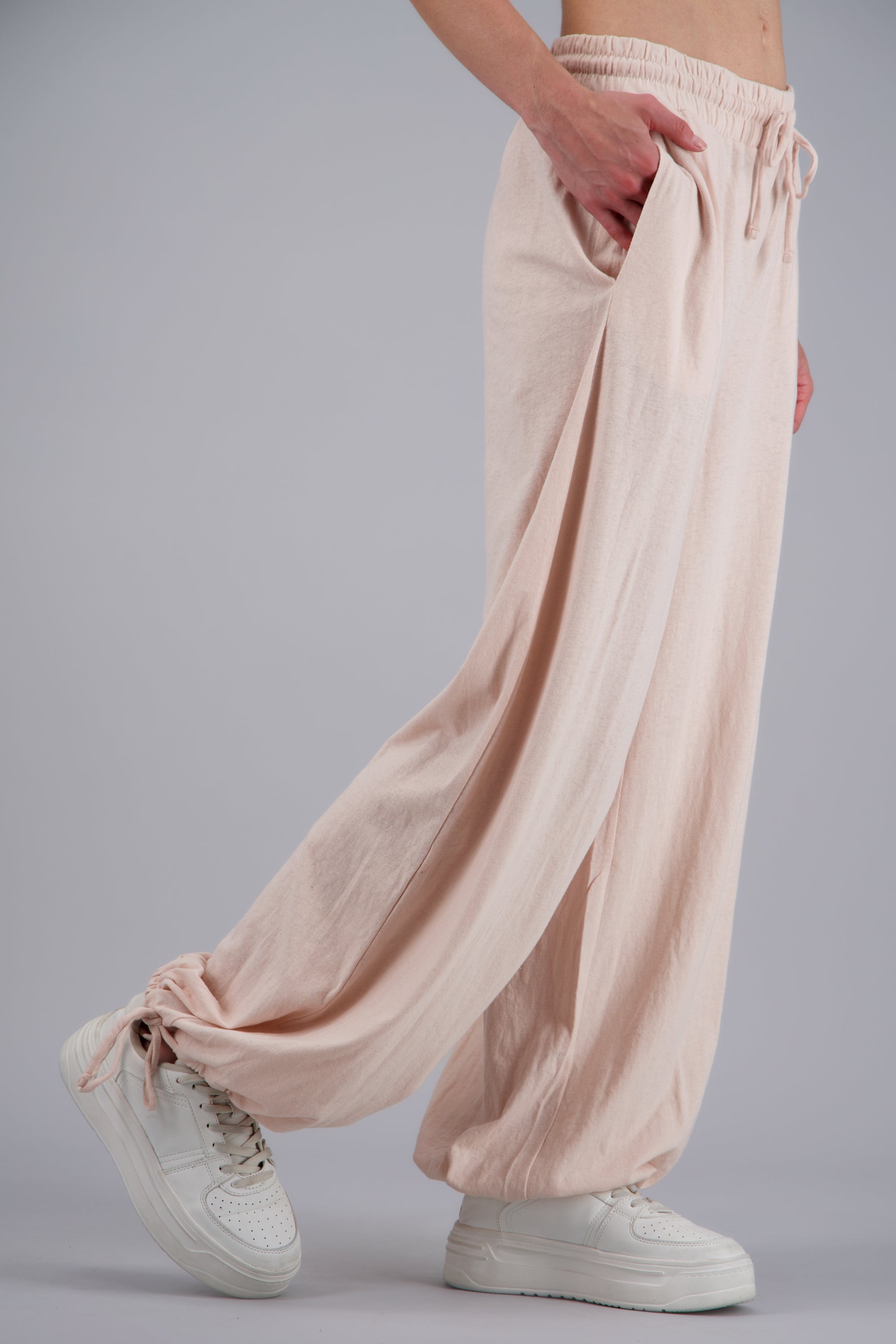 Pants ligero de pierna recta ROSA PASTEL