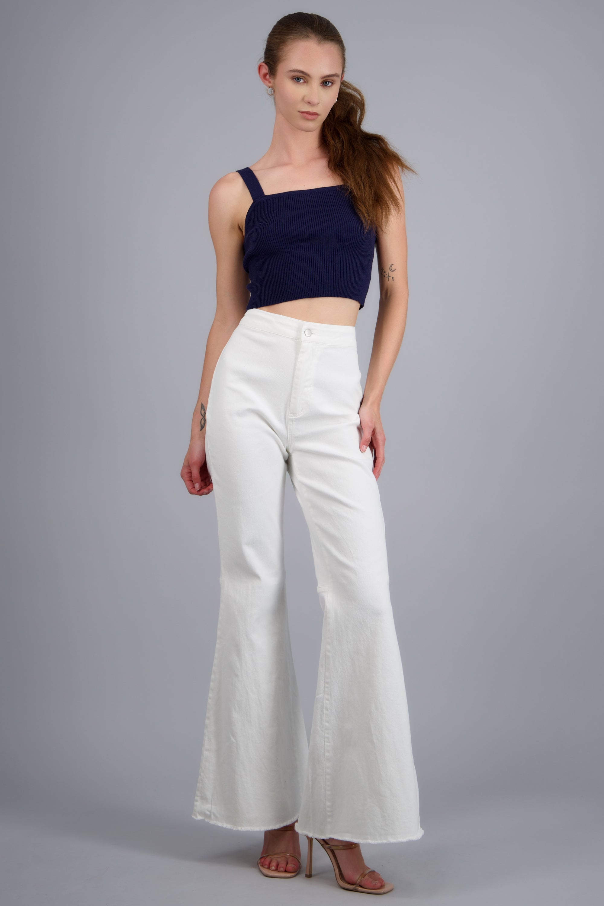 Jeans corte flare BLANCO