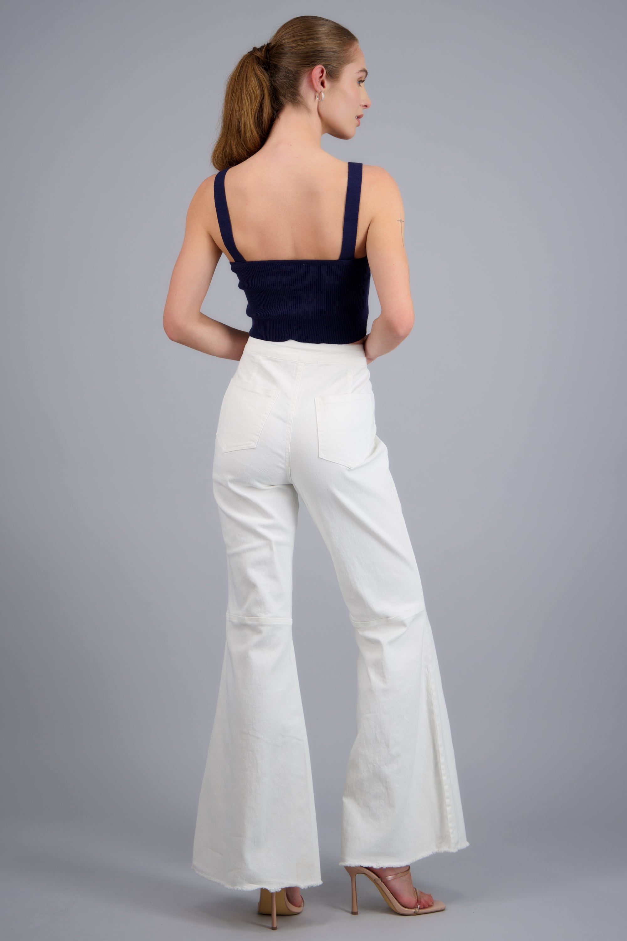 Jeans corte flare BLANCO