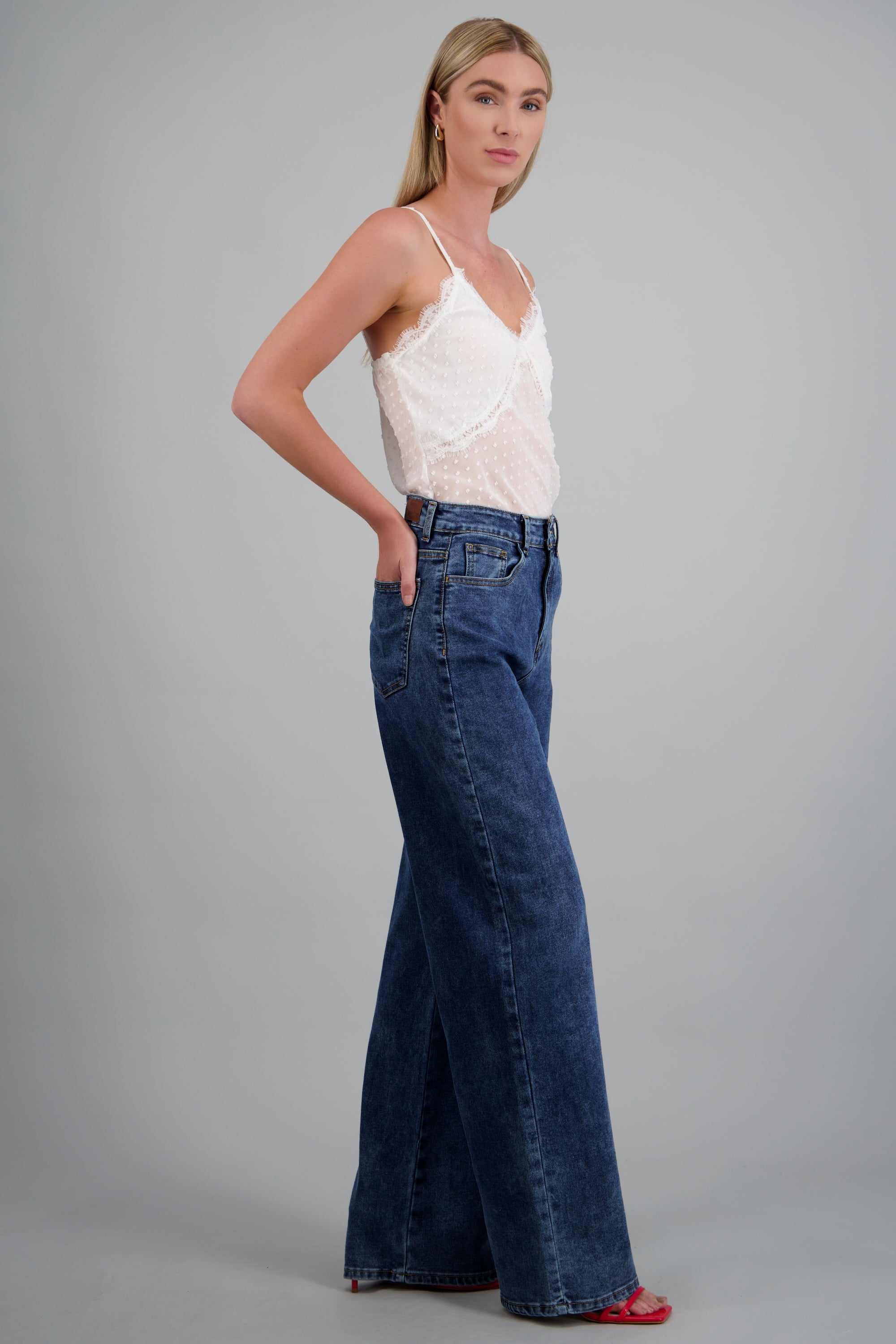 Jeans straight acid MEDIUM WASH
