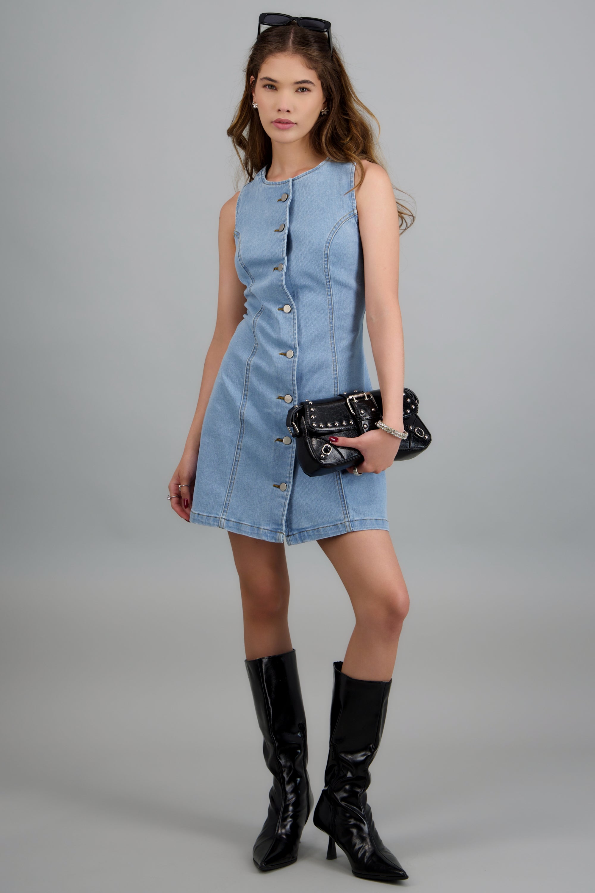 Vestido denim botones LIGHT WASH