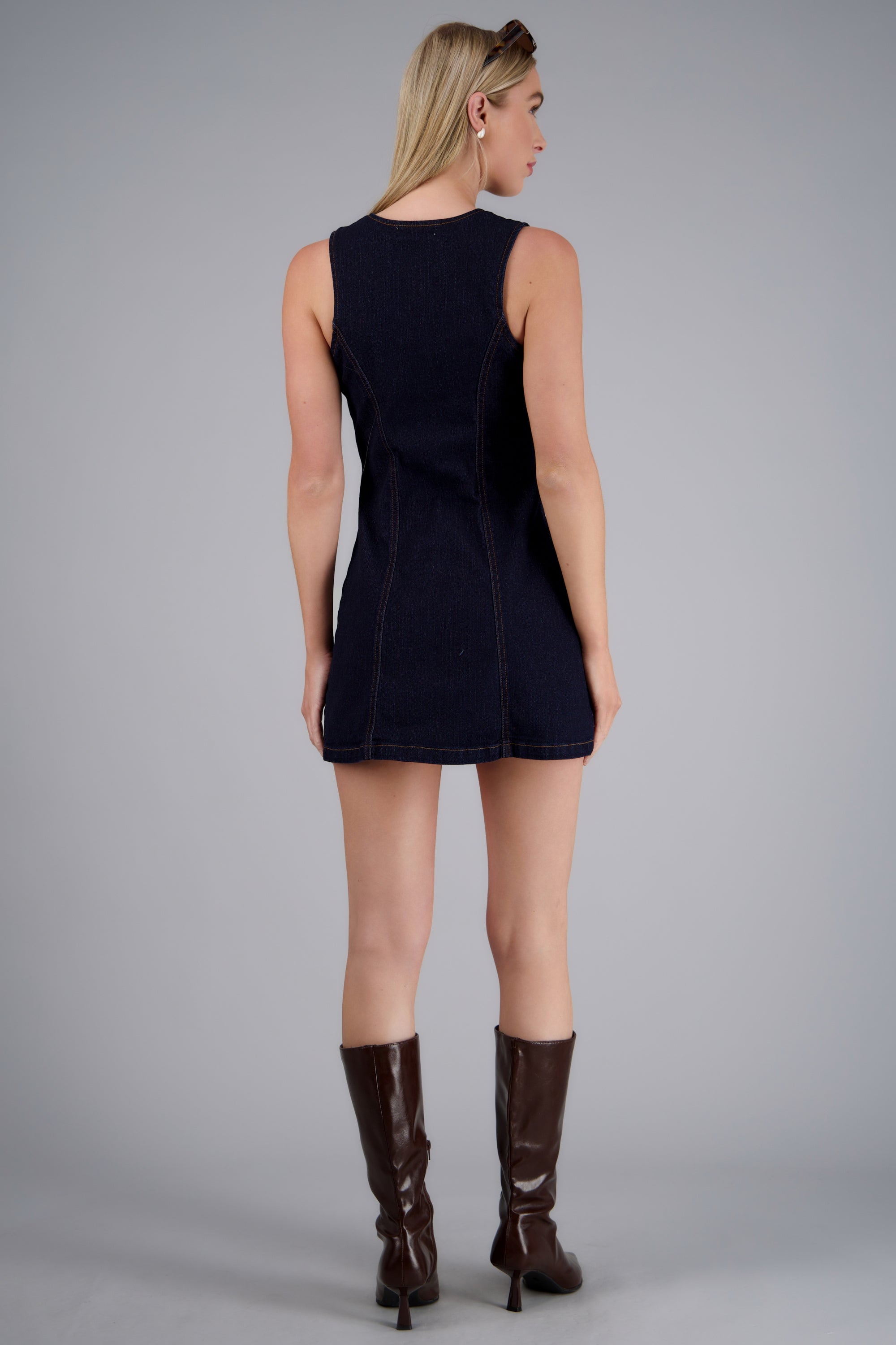 Vestido denim botones DARK WASH