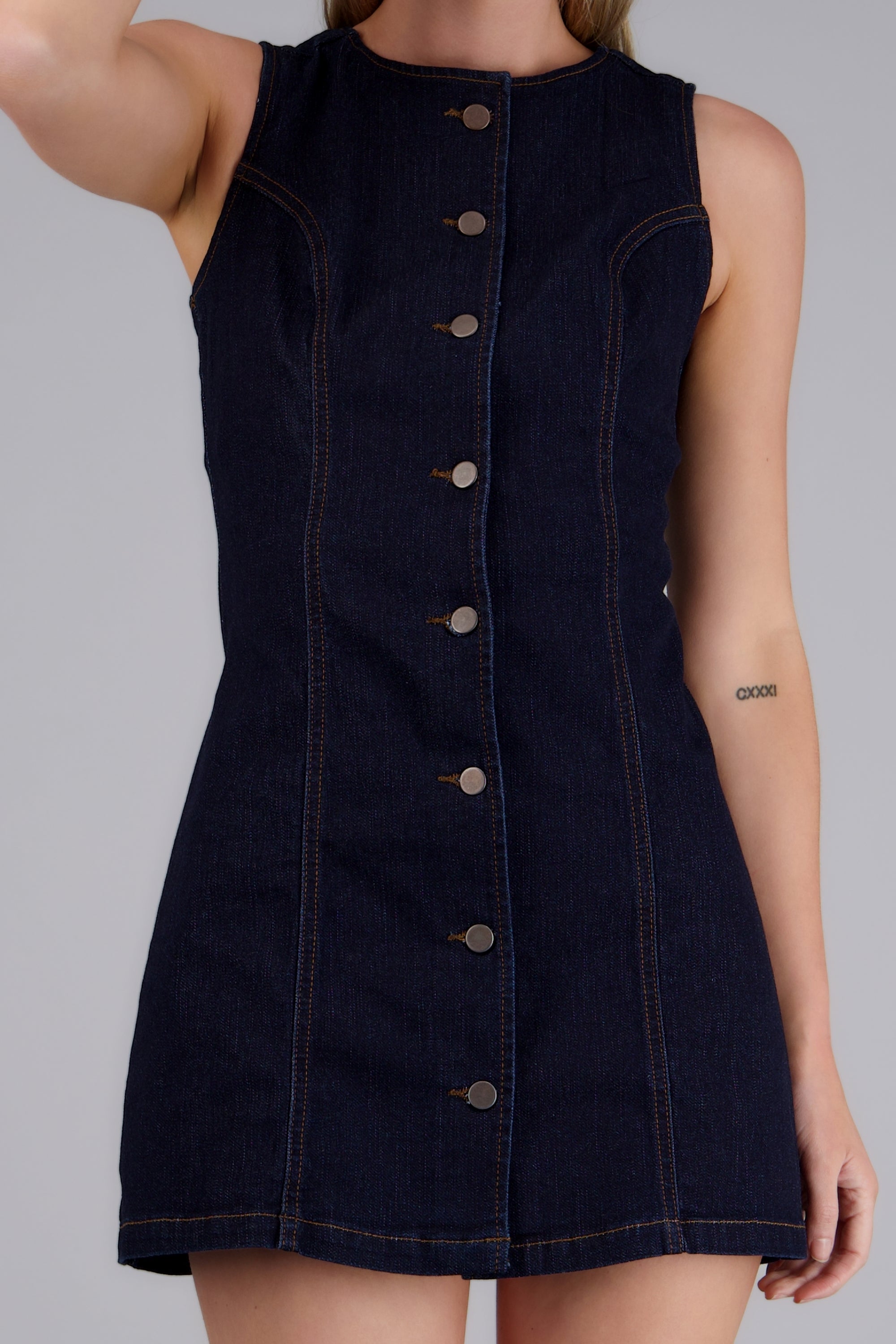 Vestido denim botones DARK WASH