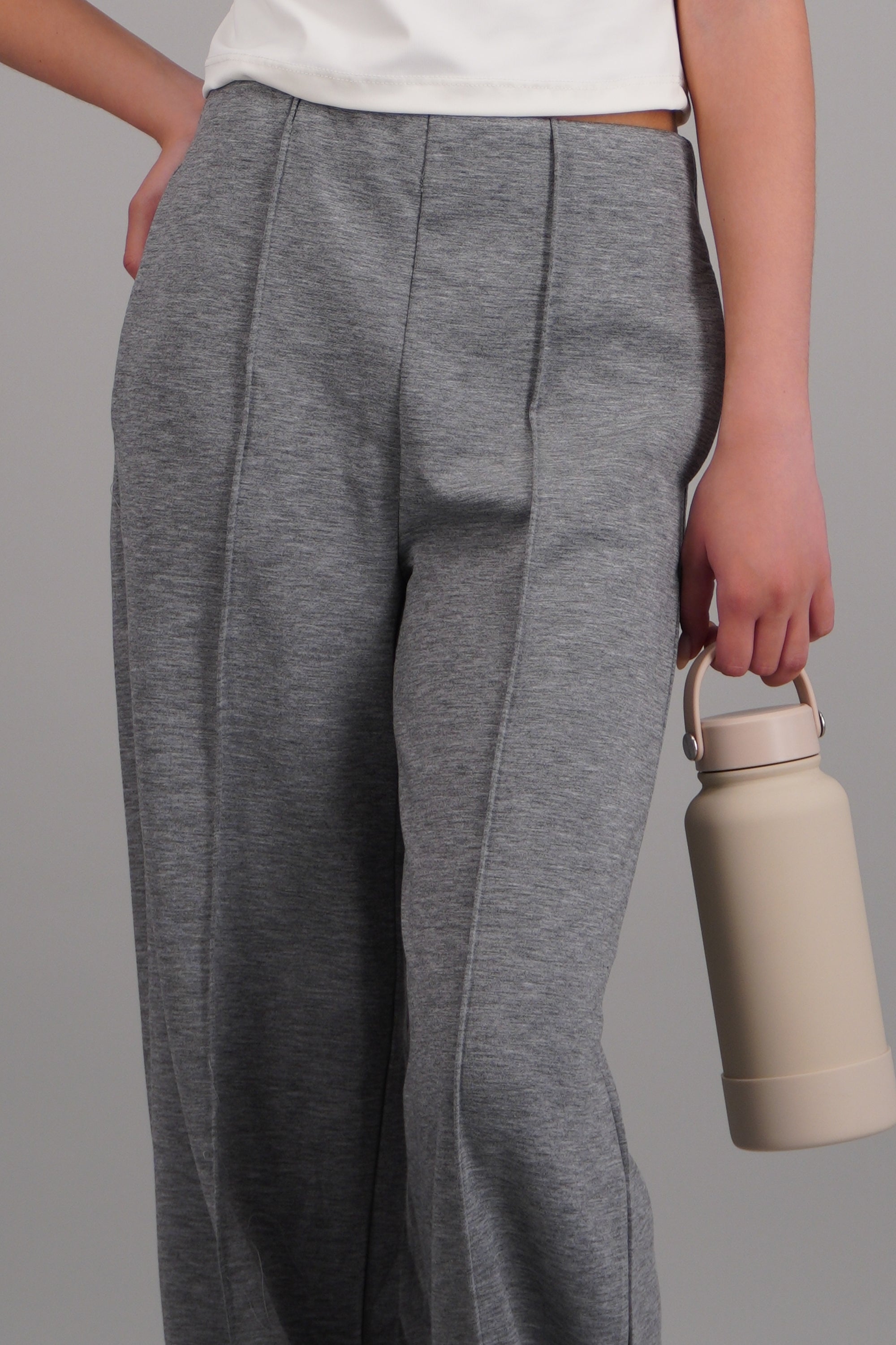 Pants corte recto liso GRIS JASPE