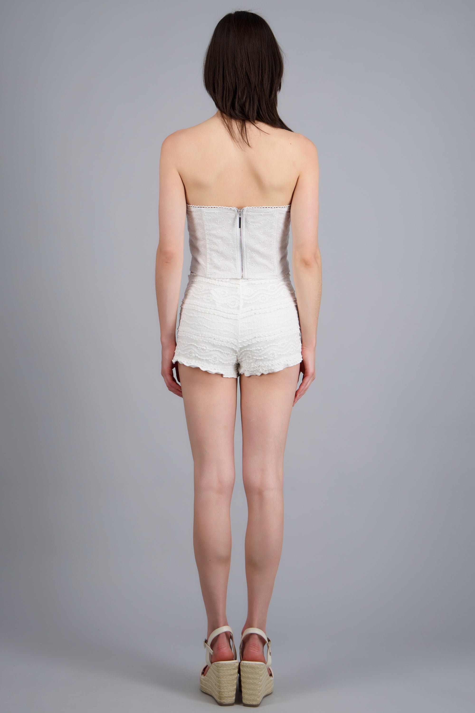 Mini short de encaje HUESO