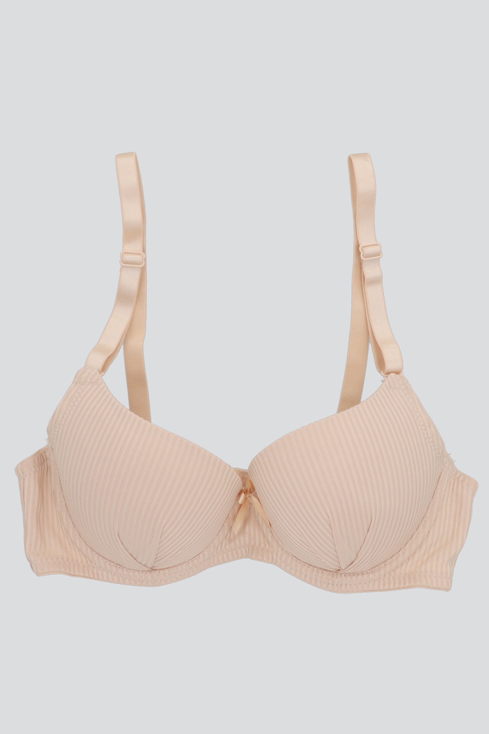 Bra rayado detalle plisado BEIGE