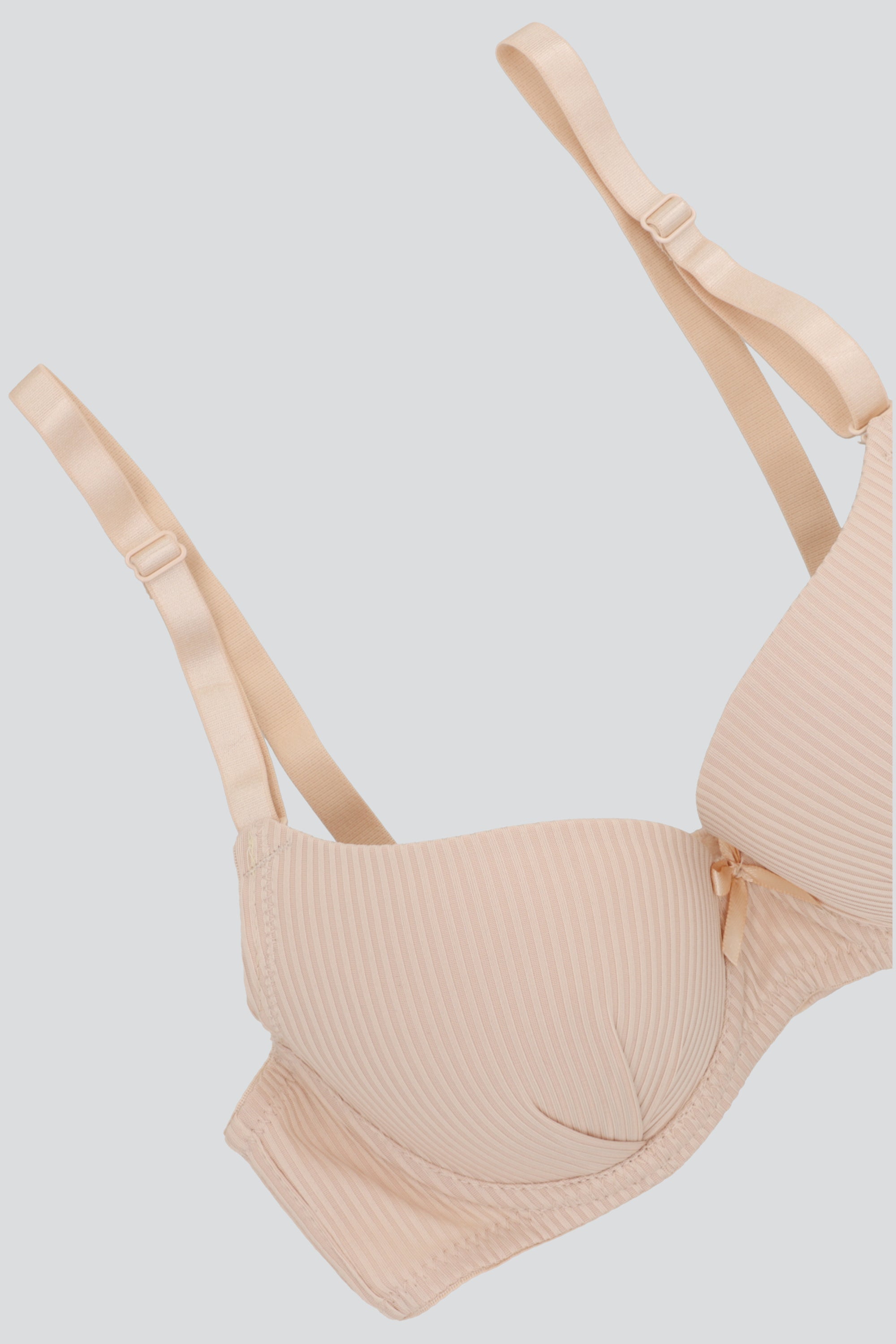 Bra rayado detalle plisado BEIGE