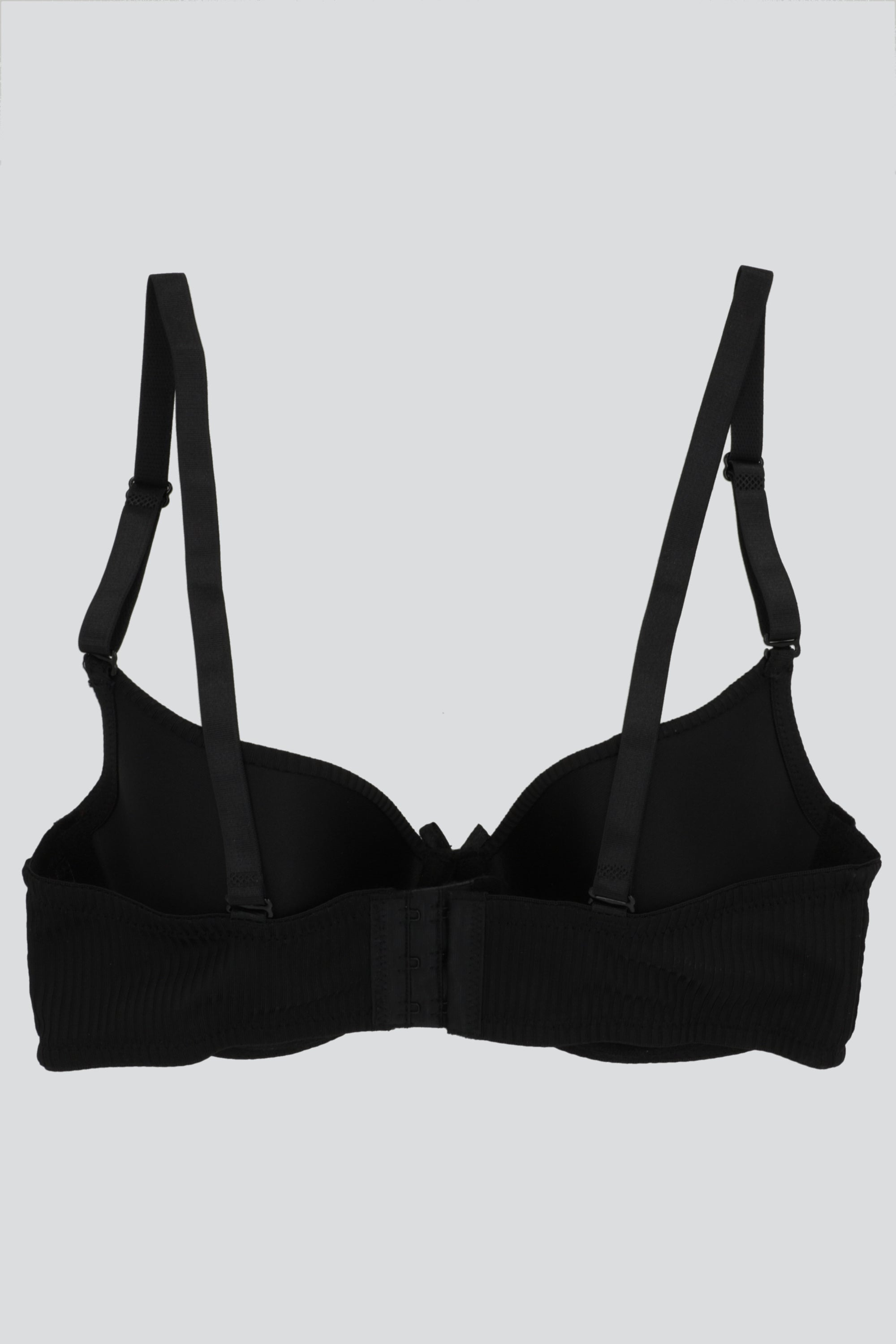 Bra rayado detalle plisado NEGRO