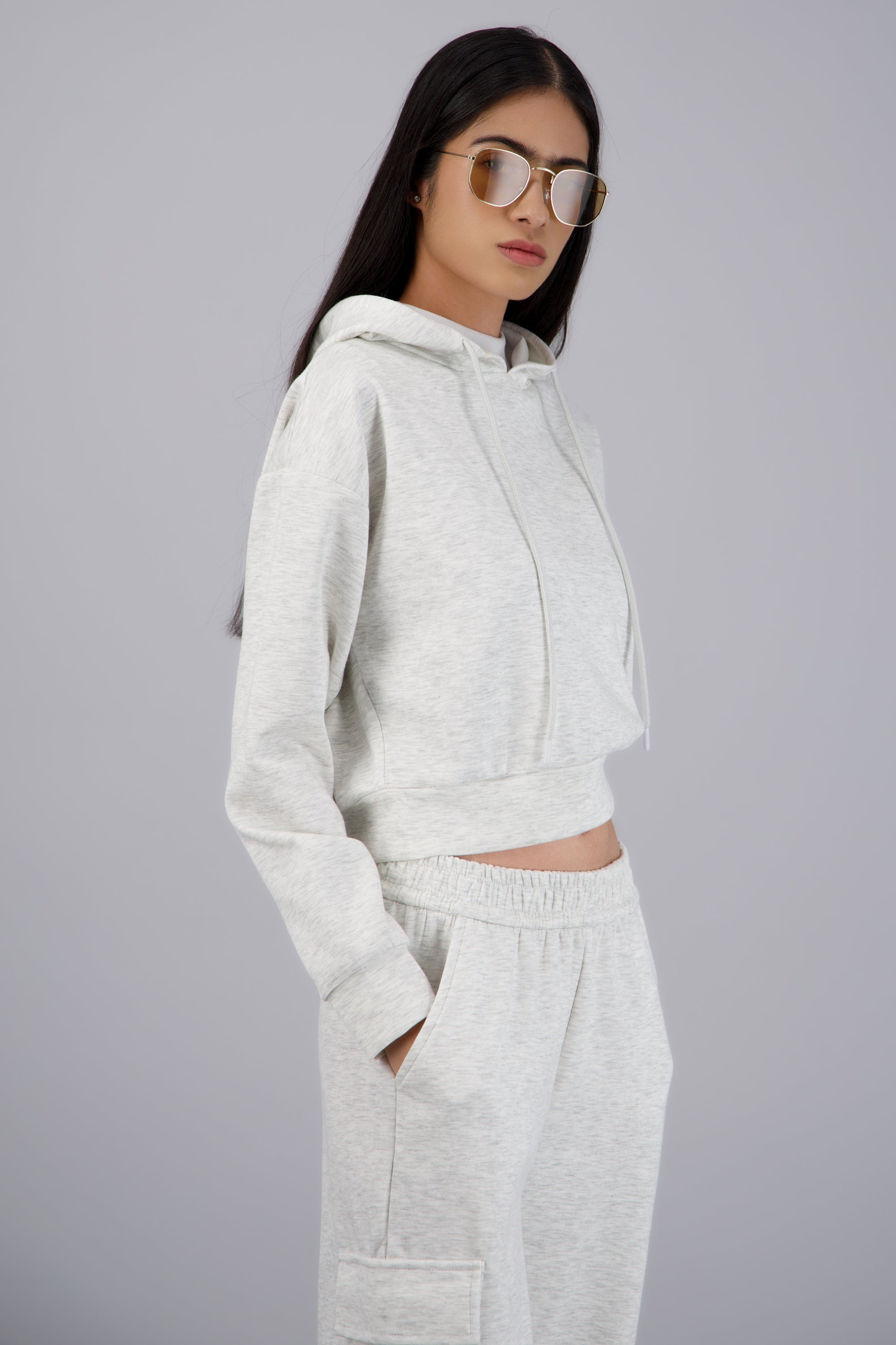Sudadera con gorro tacto suave GRIS CLARO