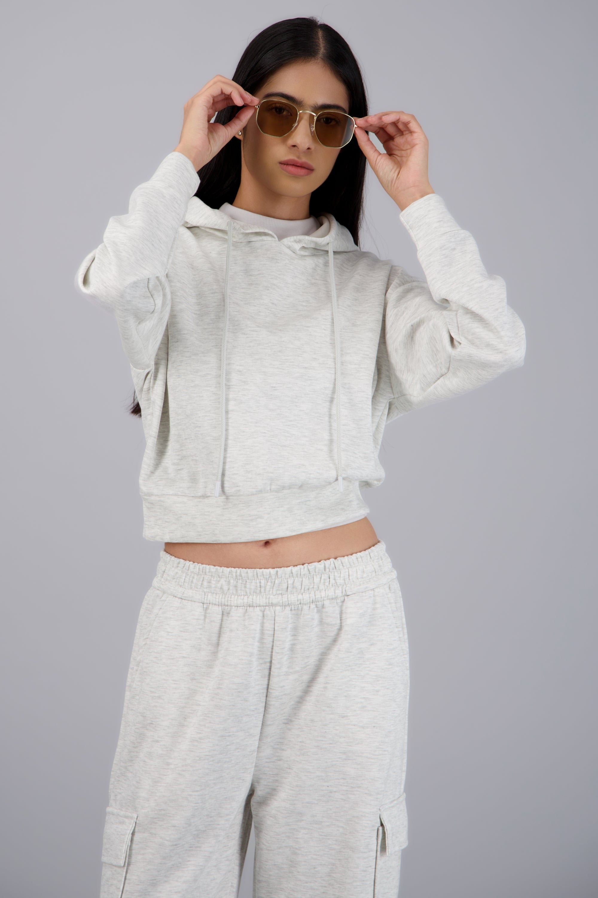 Sudadera con gorro tacto suave GRIS CLARO