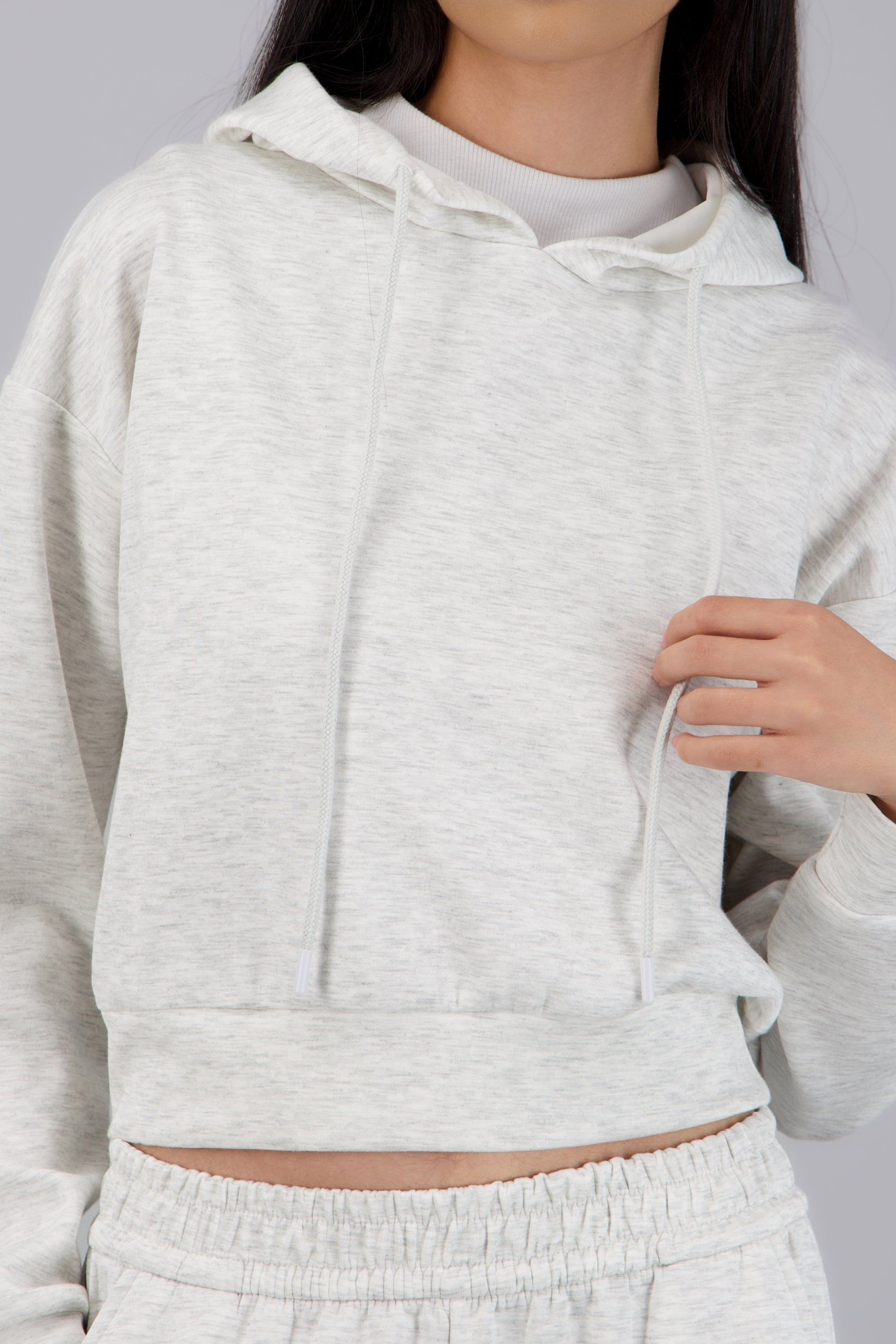 Sudadera con gorro tacto suave GRIS CLARO