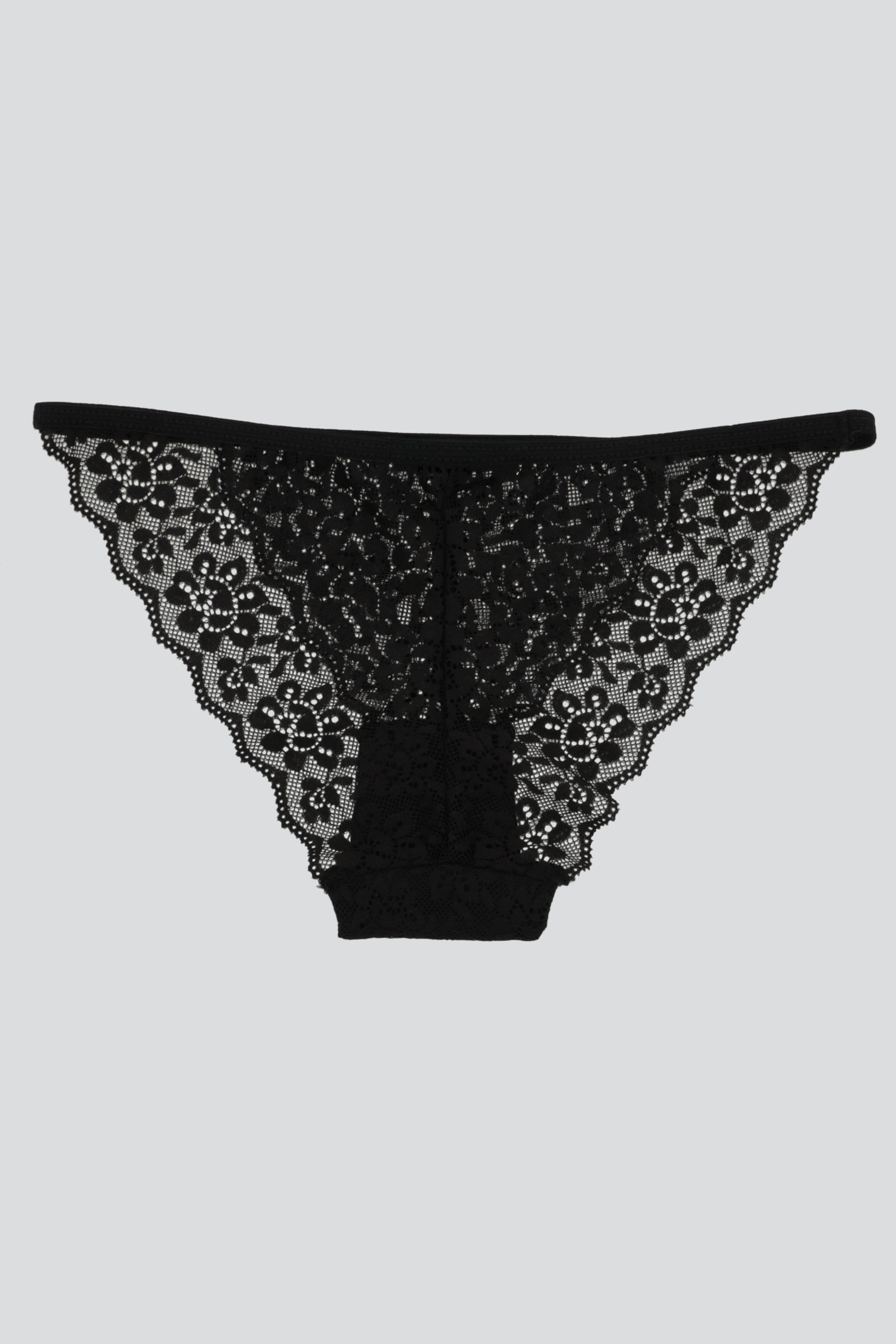 Bikini de encaje flores NEGRO
