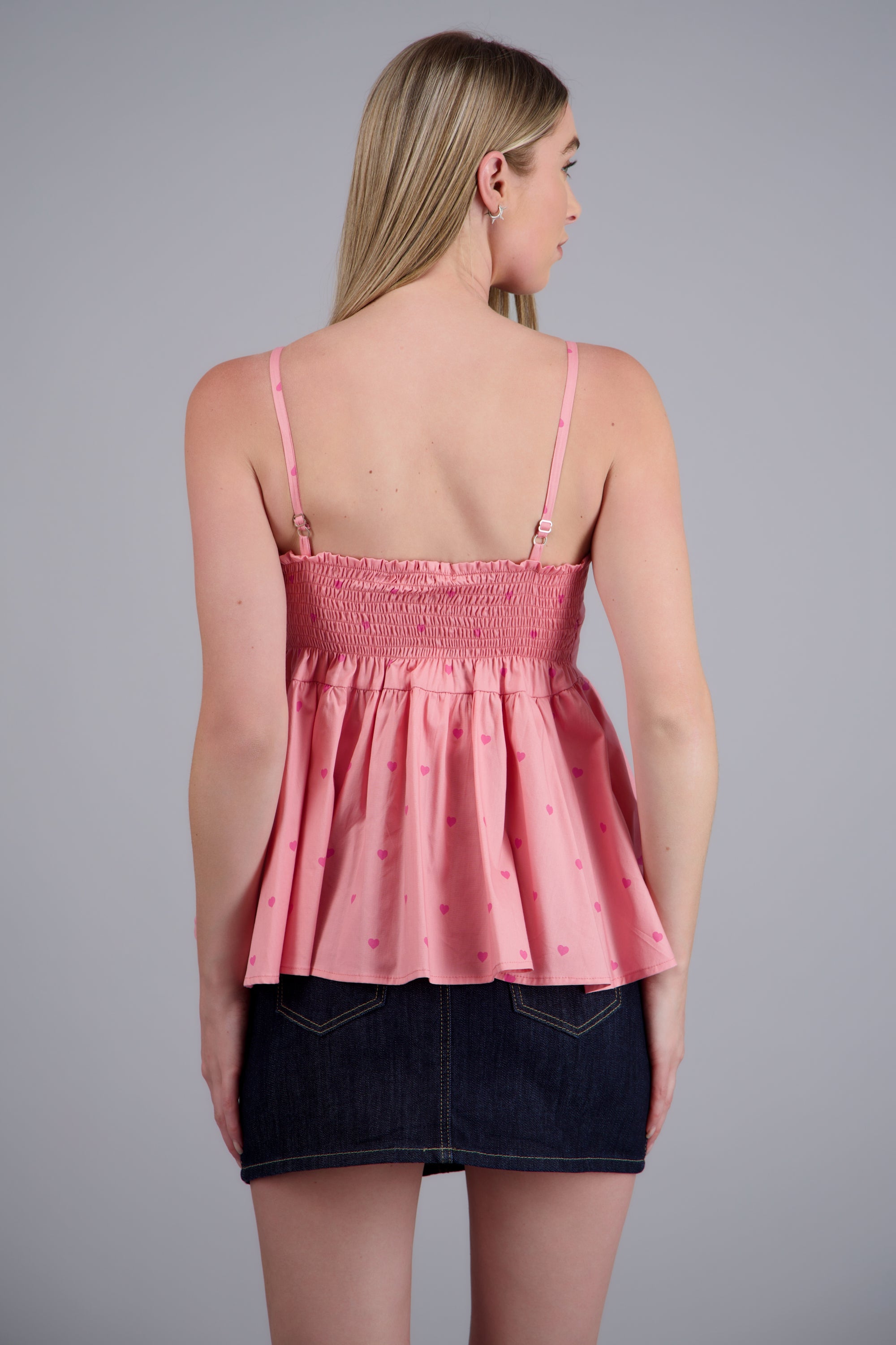 Blusa corazones detalle peplum ROSA COMBO