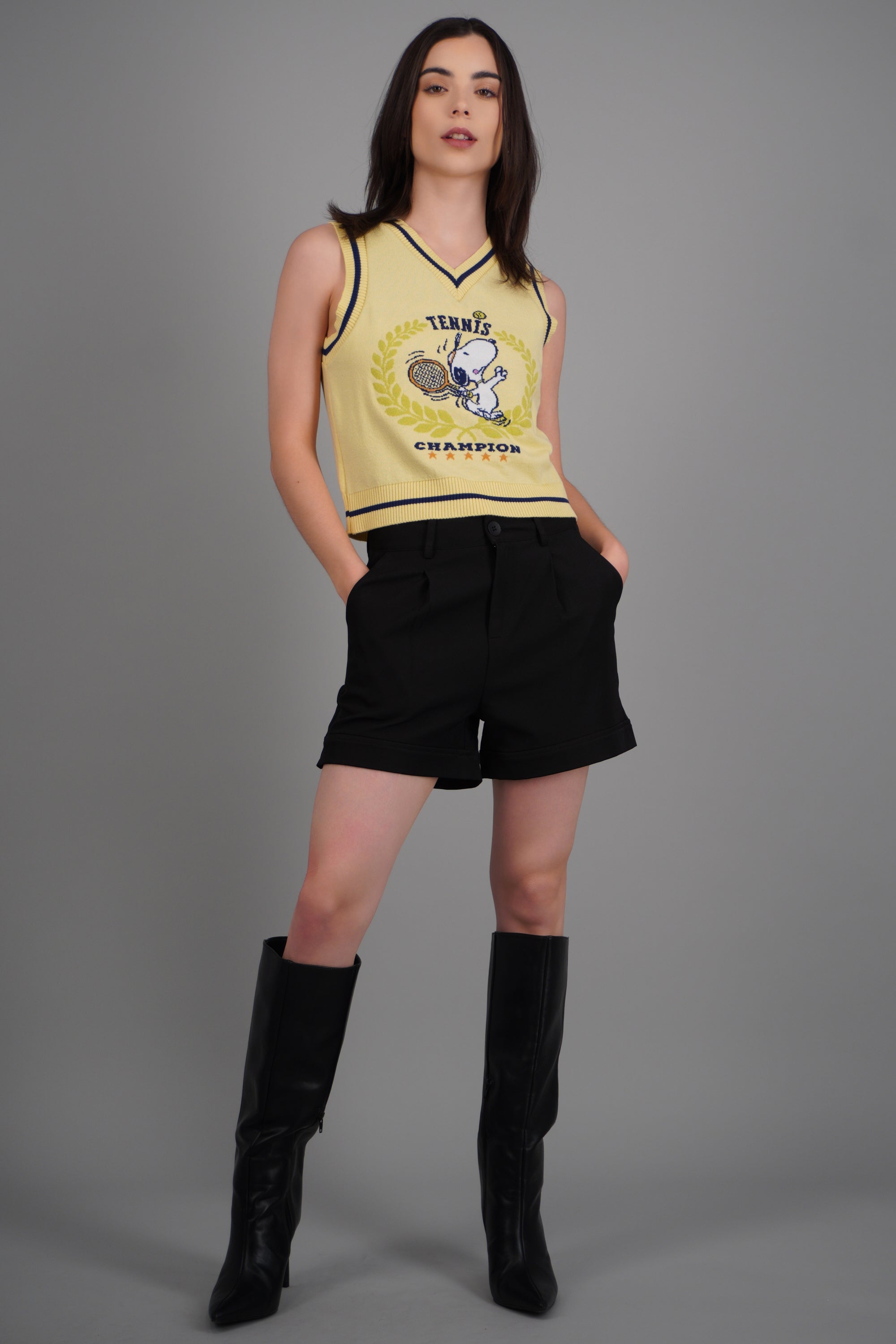 Chaleco tenis snoopy AMARILLO PASTEL