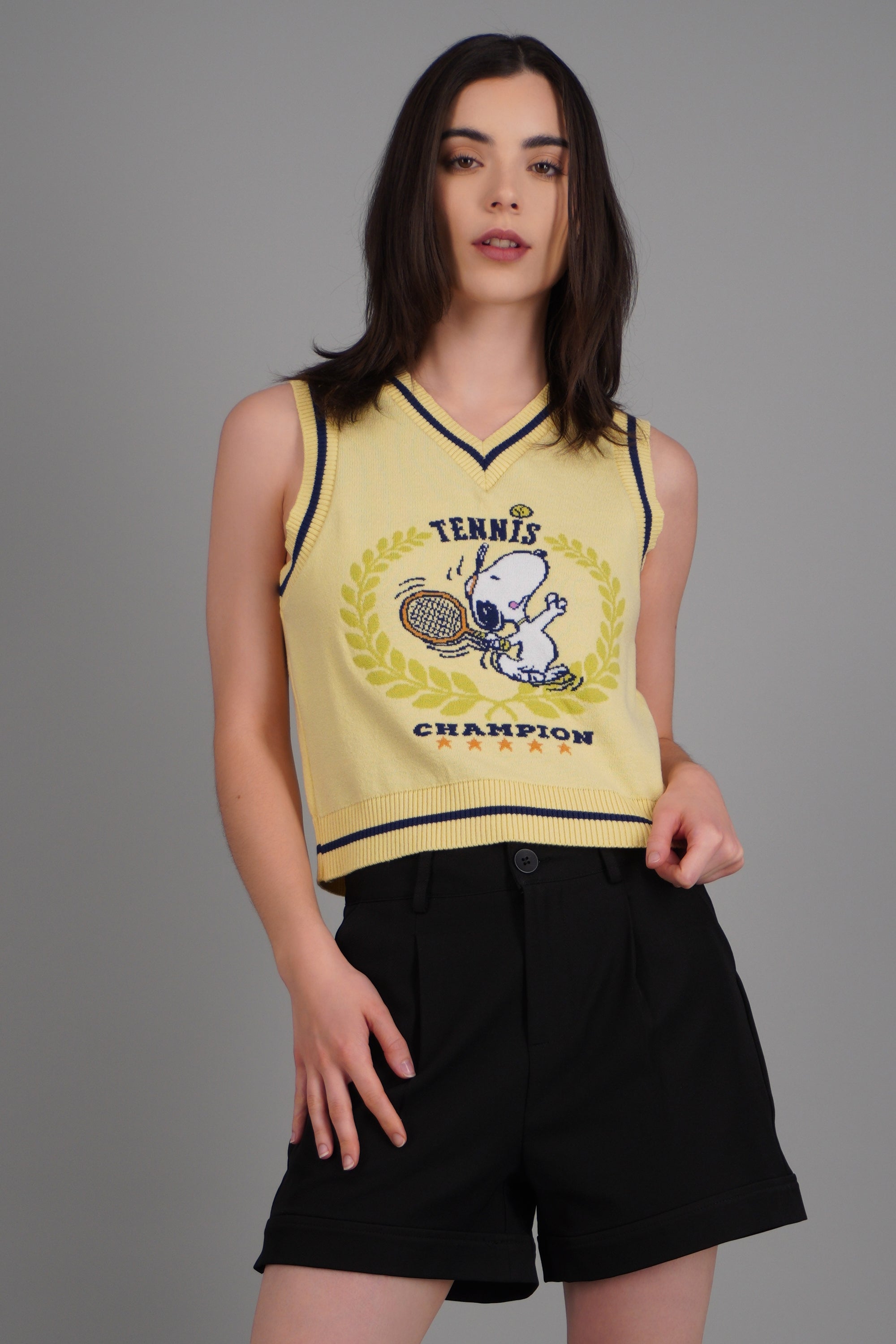 Chaleco tenis snoopy AMARILLO PASTEL