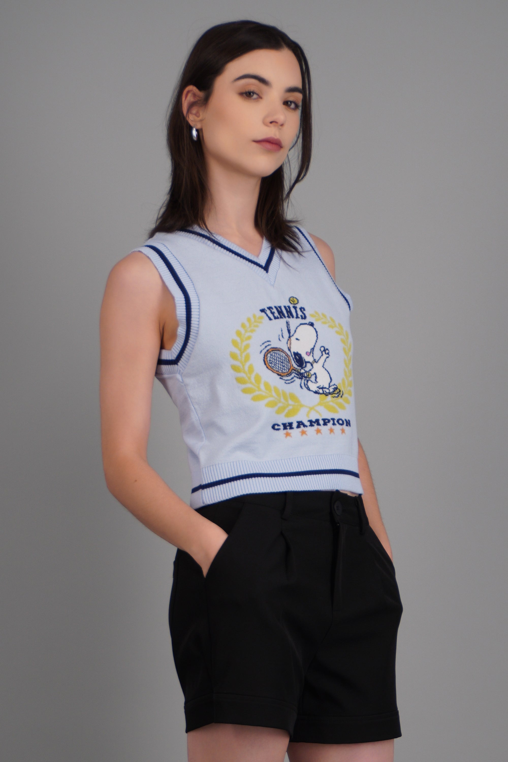 Chaleco tenis snoopy AZUL PASTEL