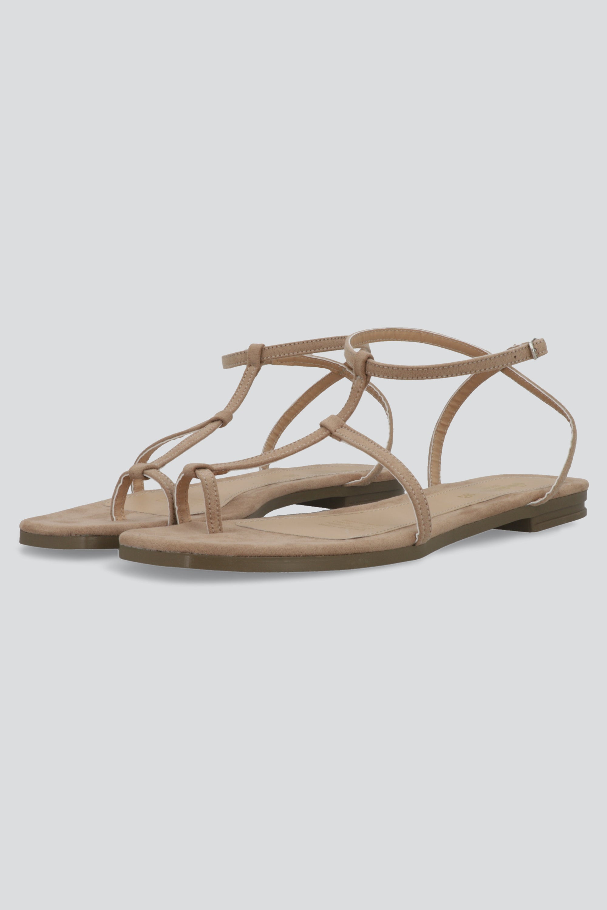 Sandalia tiras gamucina TAUPE