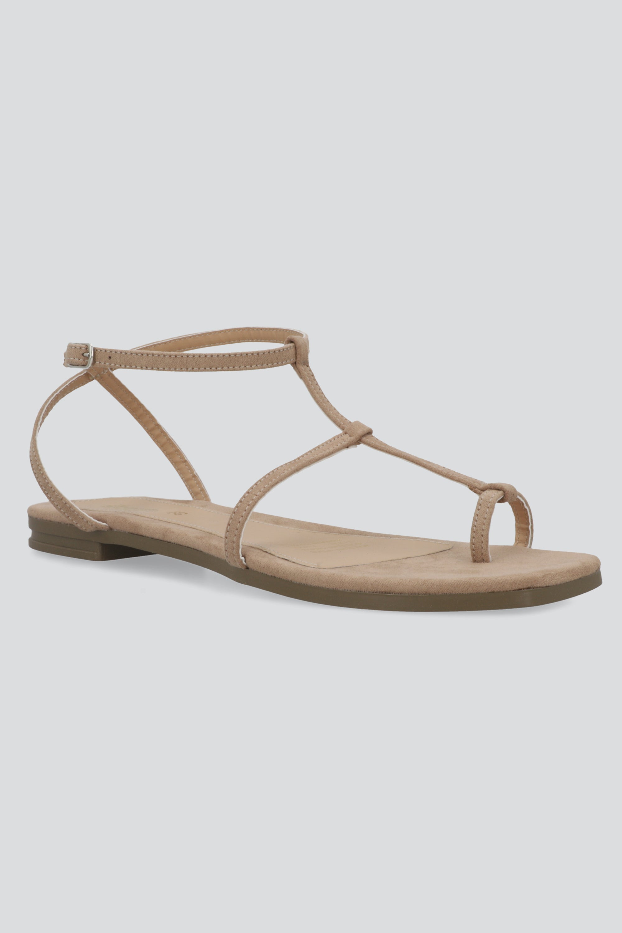 Sandalia tiras gamucina TAUPE