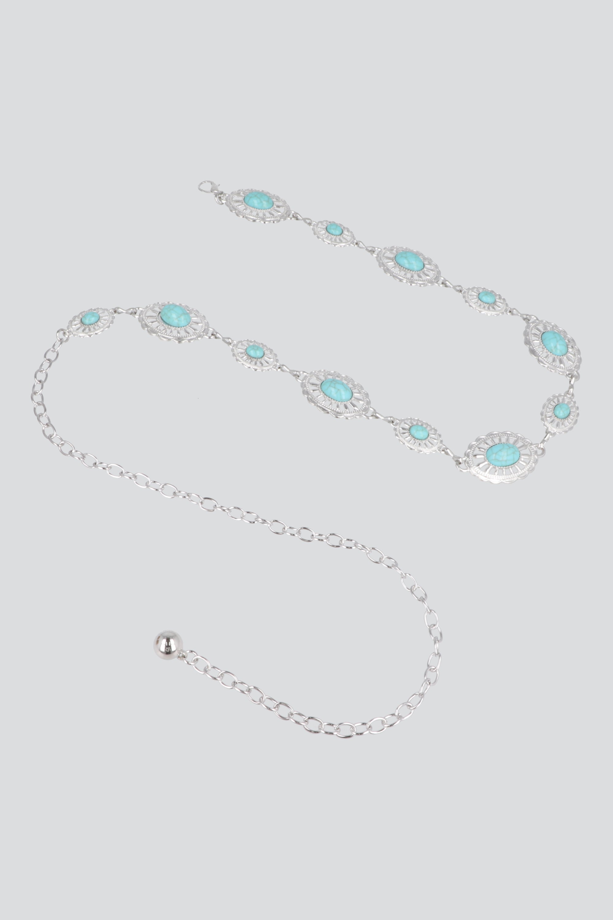 Cinturón cadena piedra boho PLATA