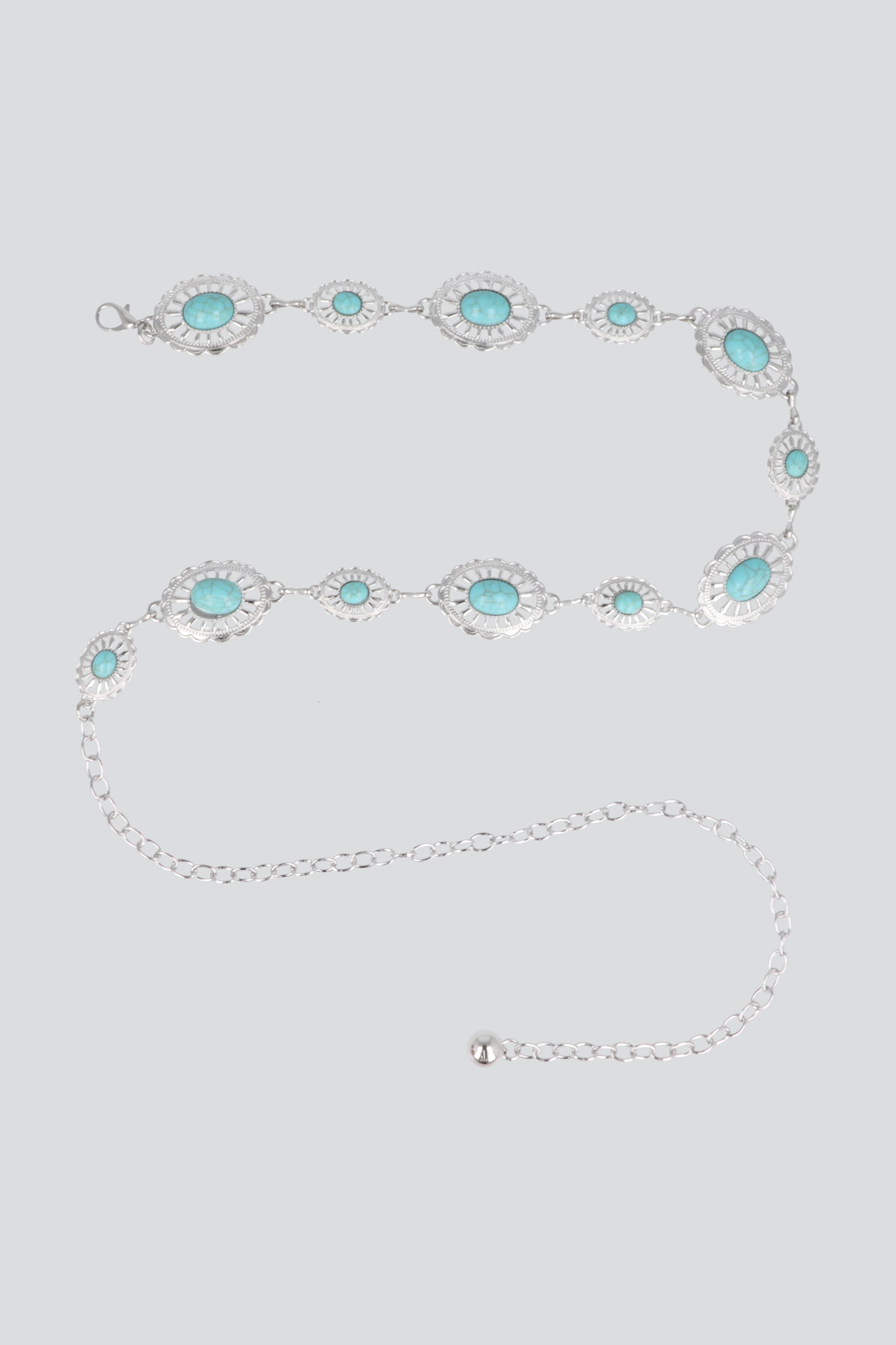 Cinturón cadena piedra boho PLATA