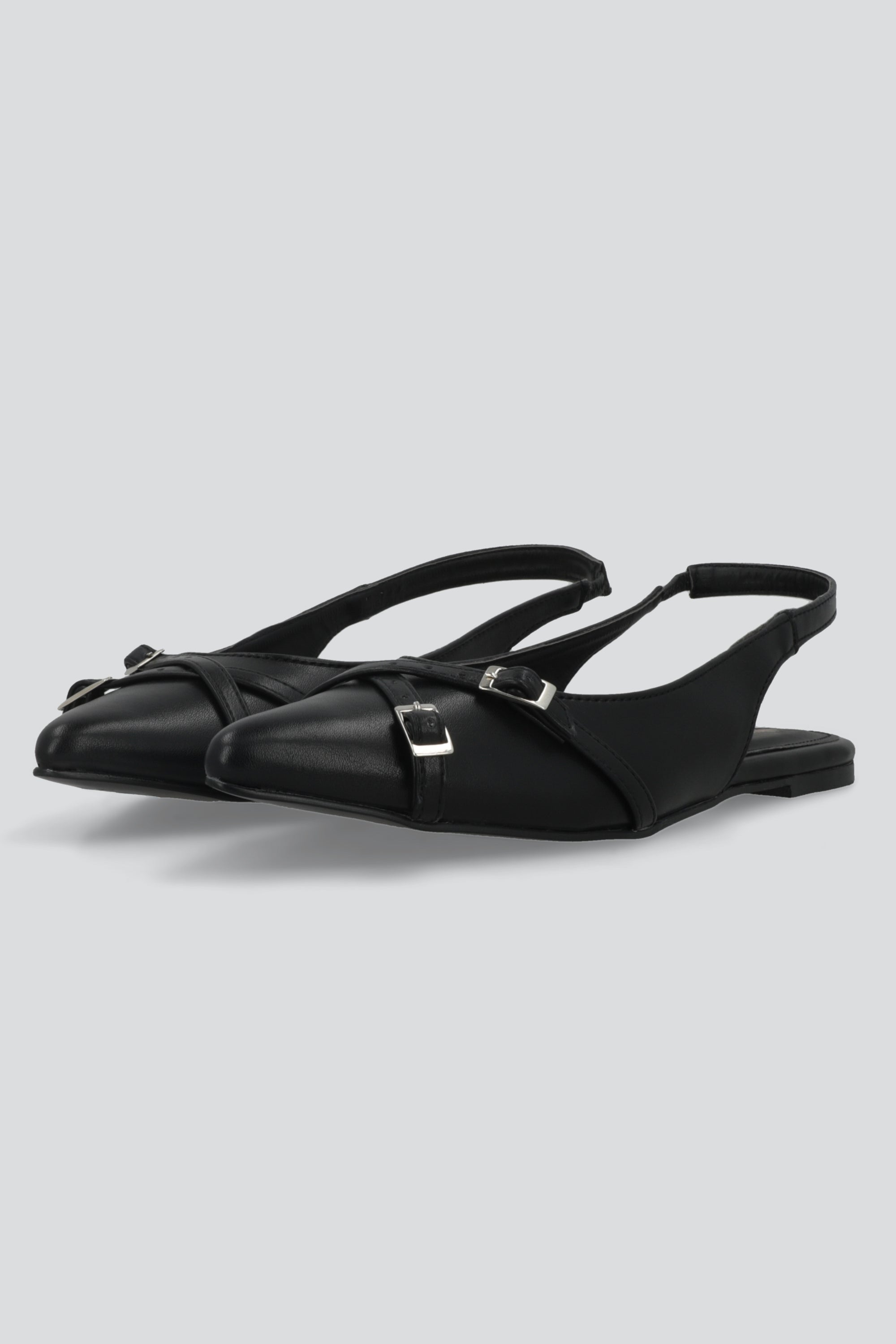 Flat pointy tiras cruzadas NEGRO