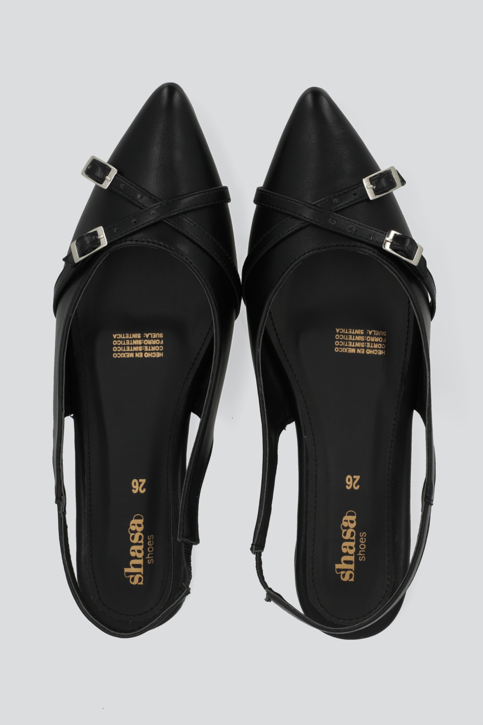 Flat pointy tiras cruzadas NEGRO
