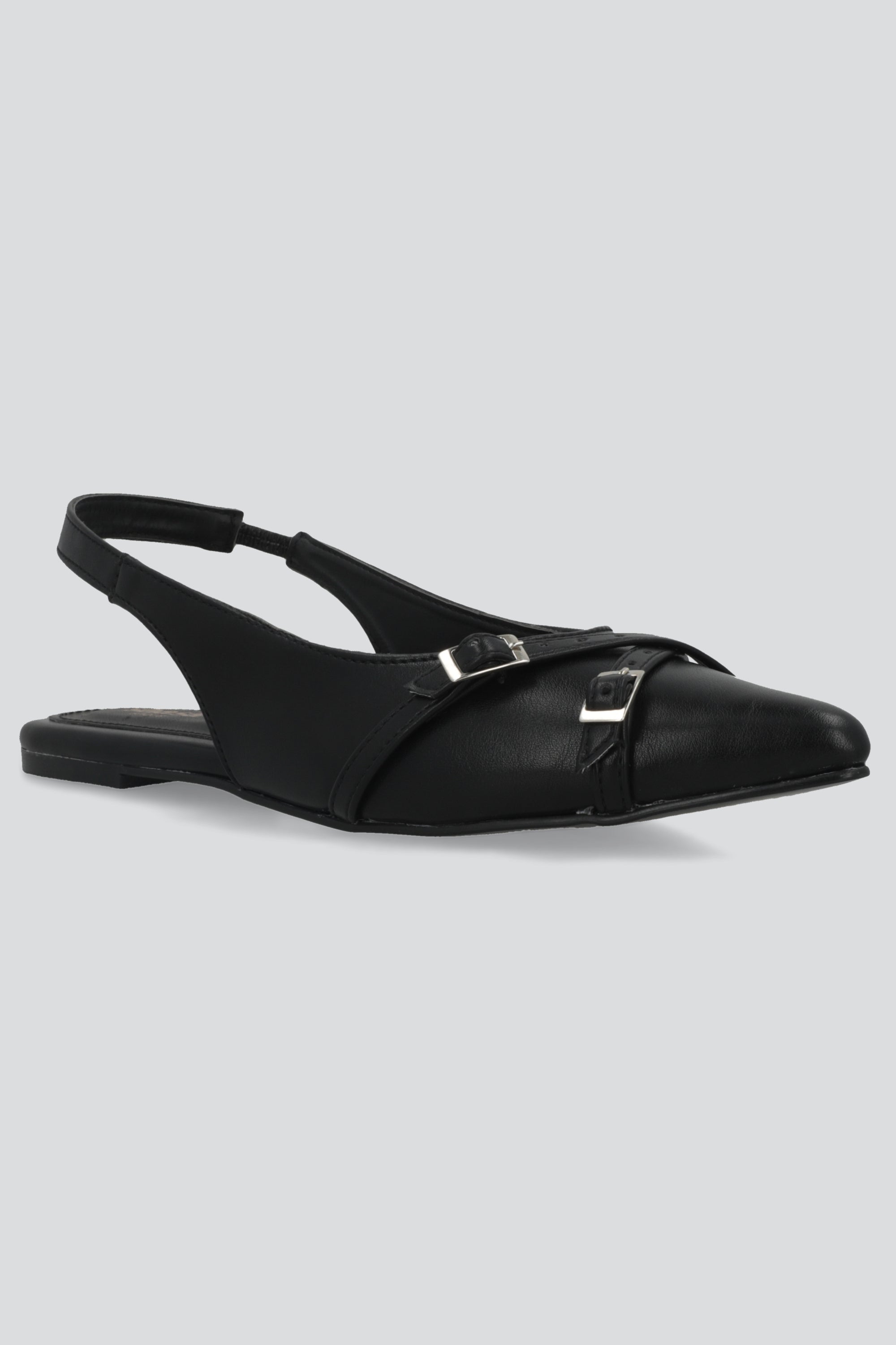 Flat pointy tiras cruzadas NEGRO
