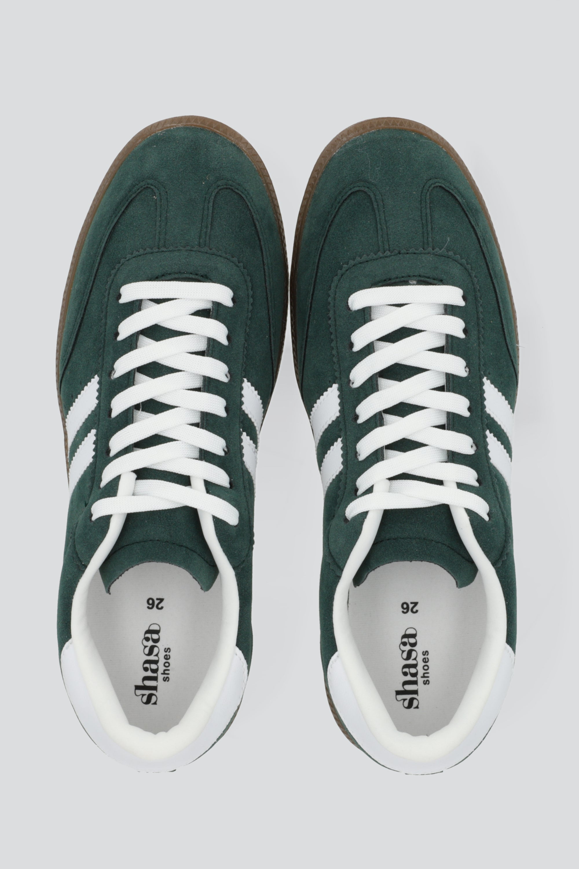 Tenis dos lineas durazno mundial VERDE