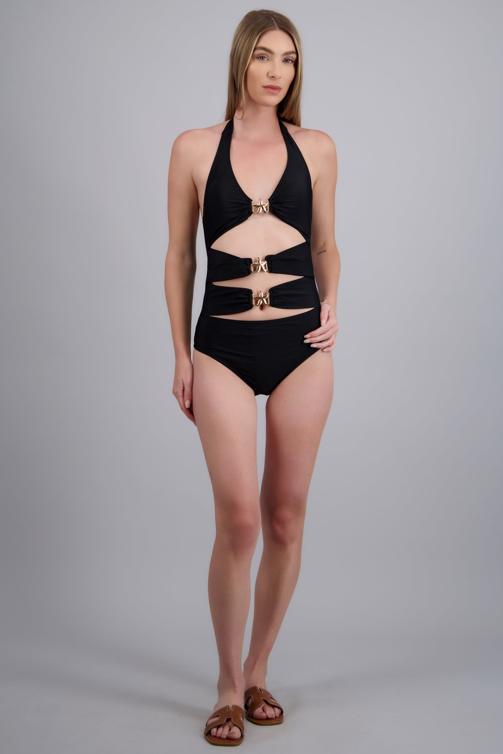 Traje de baño detalle estrallas NEGRO