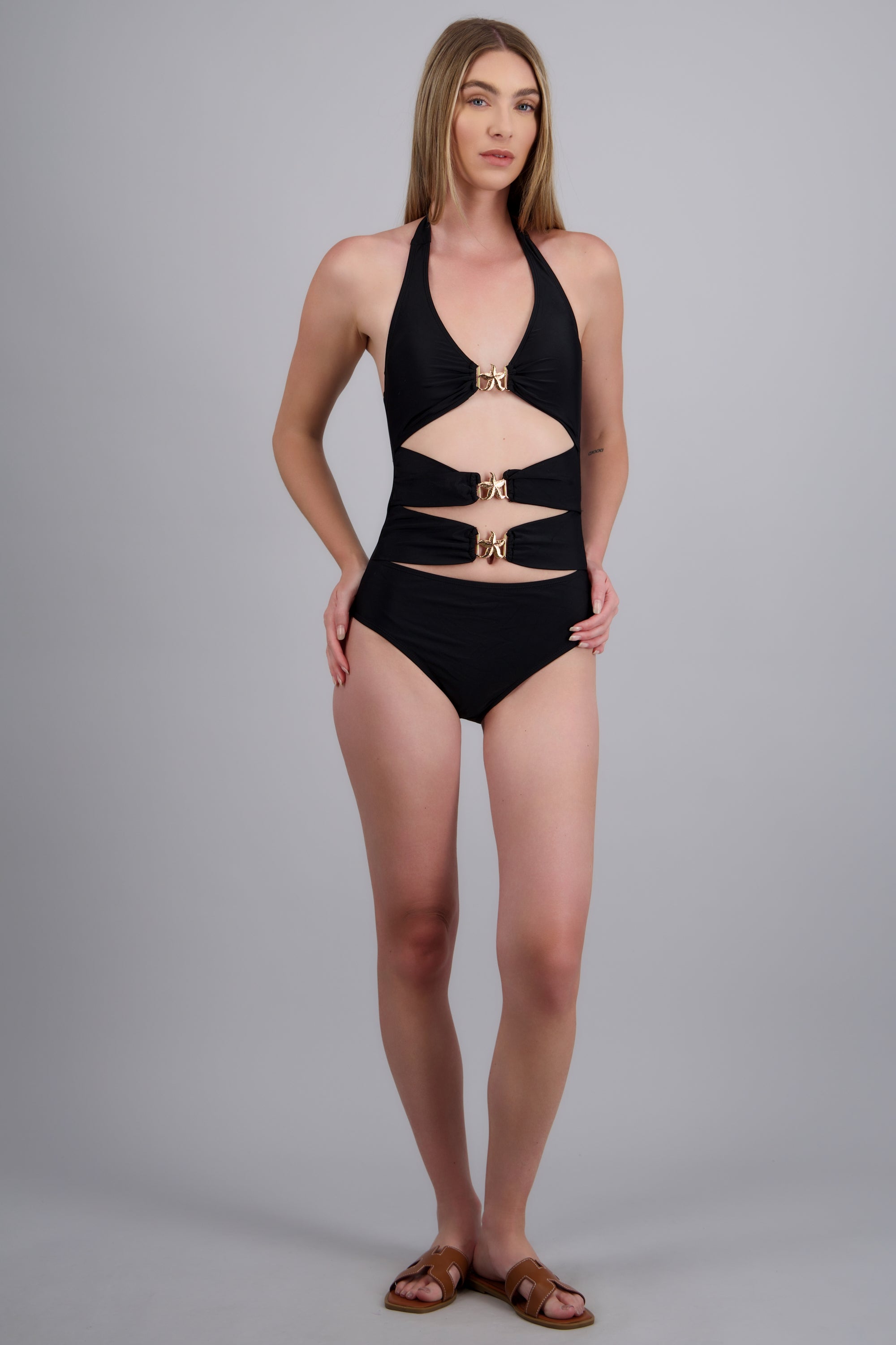 Traje de baño detalle estrallas NEGRO