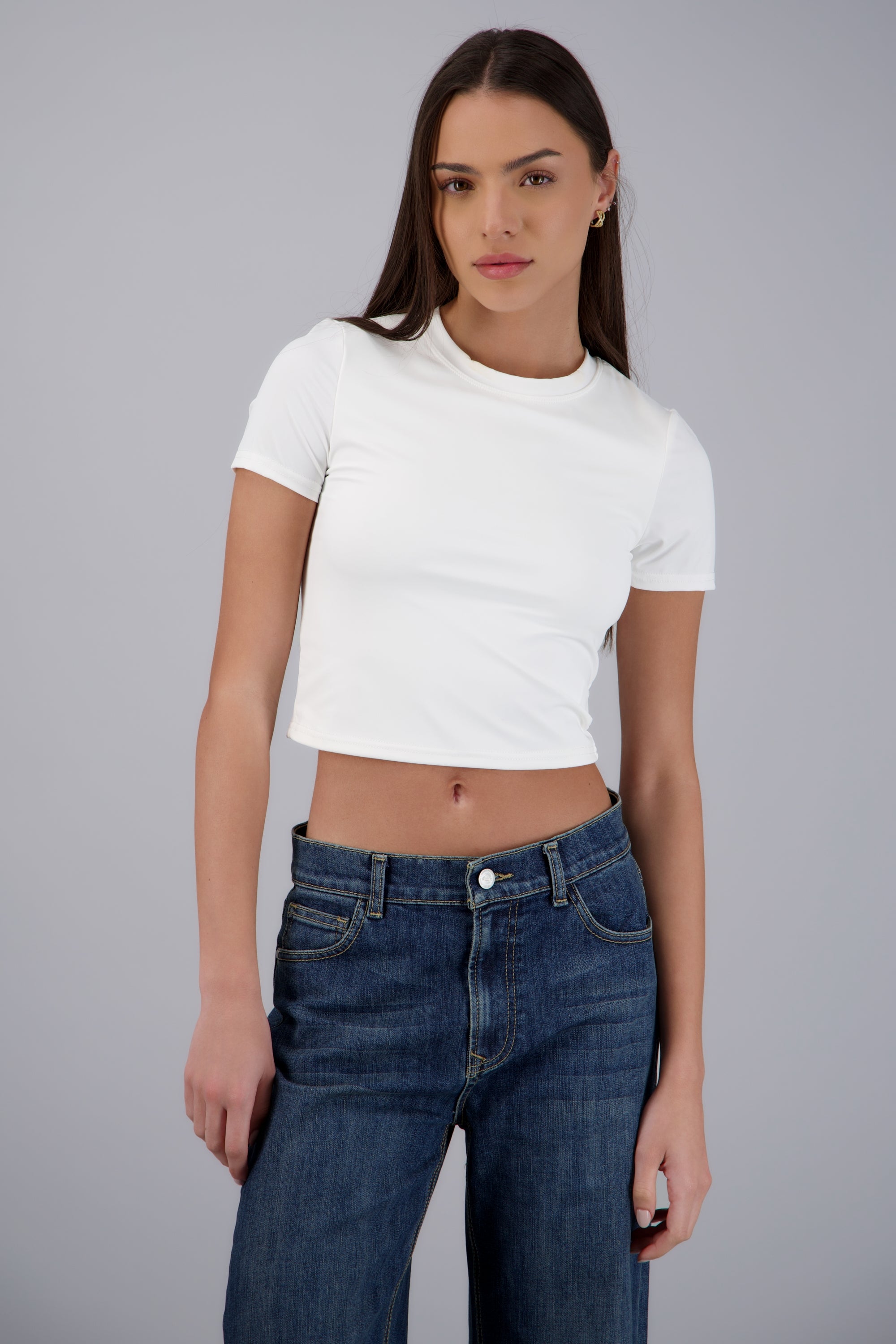 Playera basica manga corta BLANCO