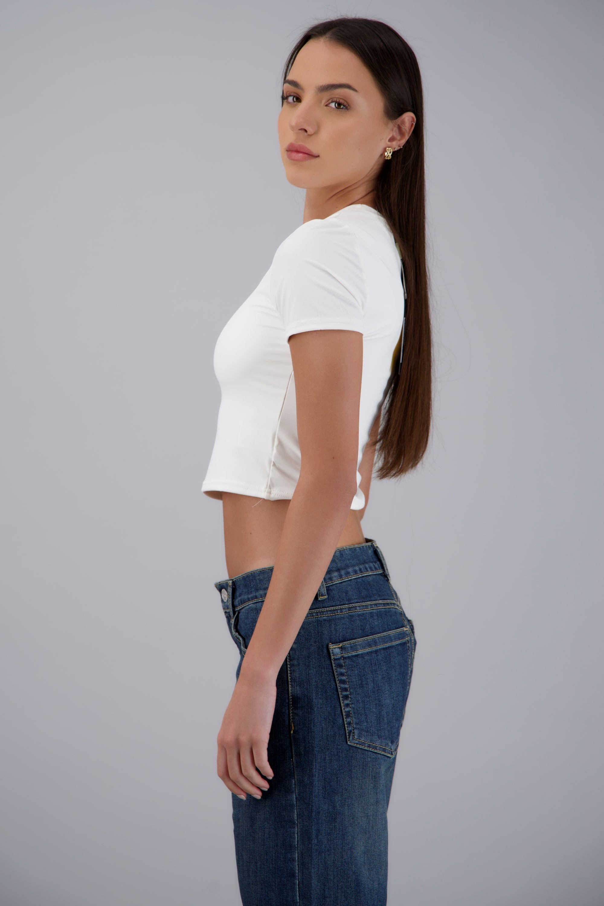 Playera basica manga corta BLANCO