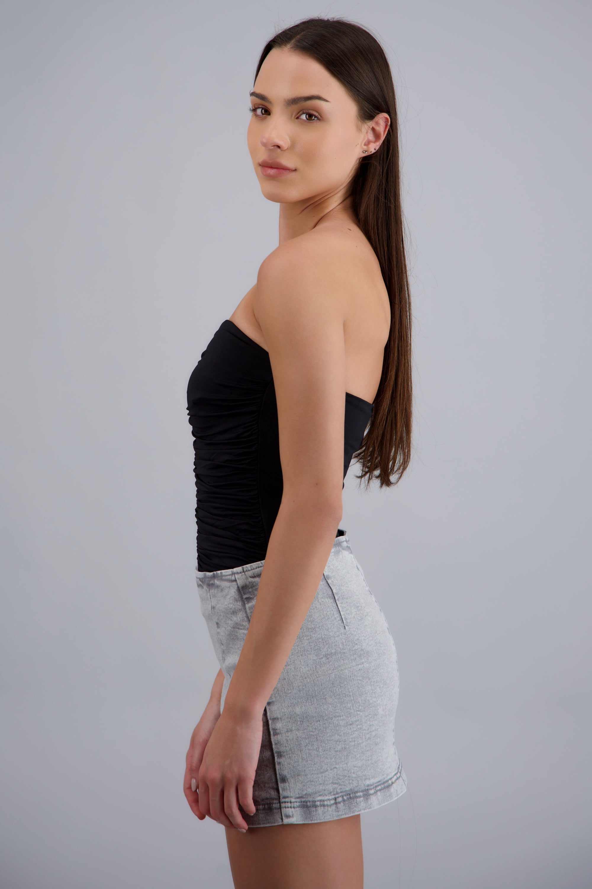 Body detalle drapeado NEGRO