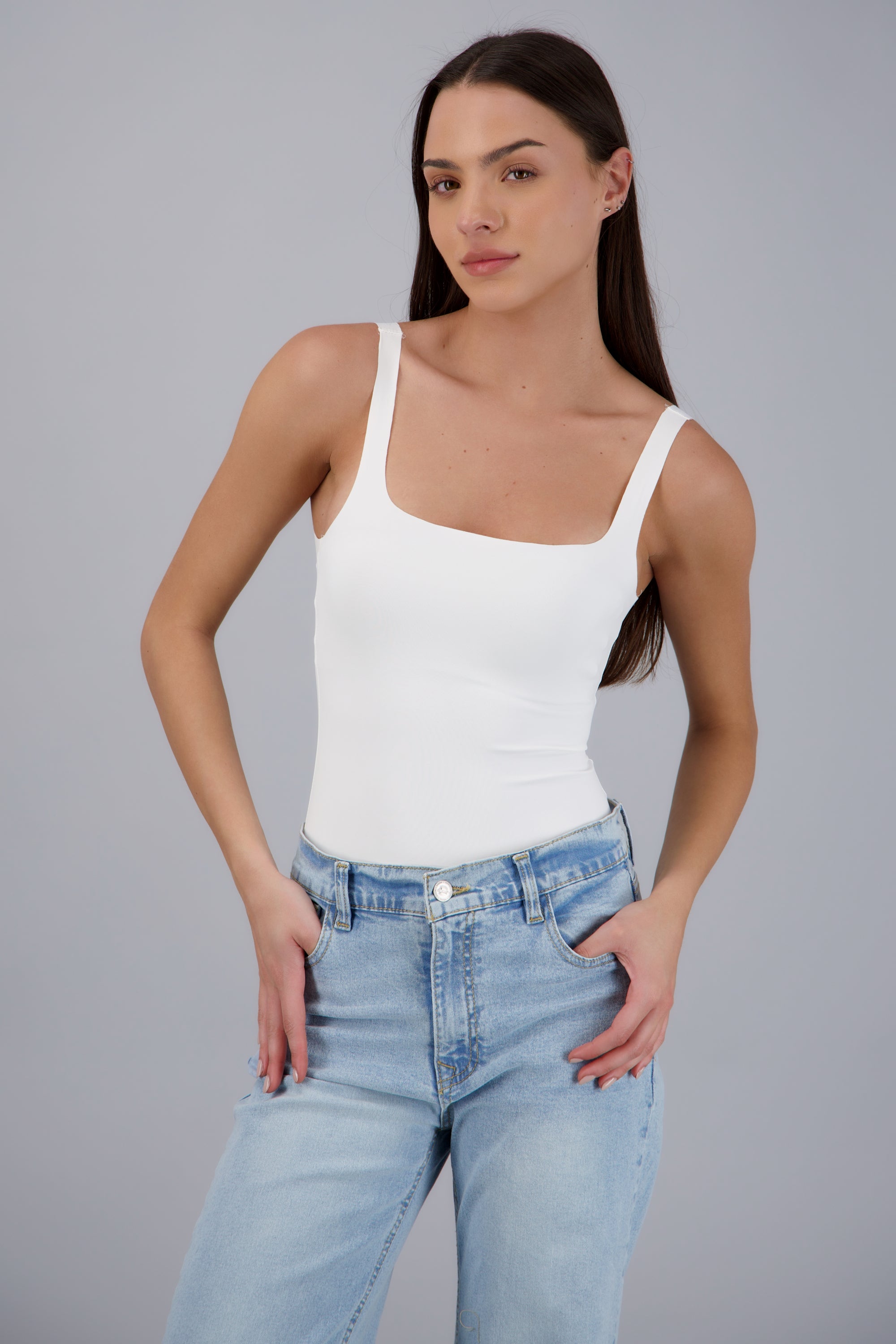 Bodysuit liso de tirantes BLANCO
