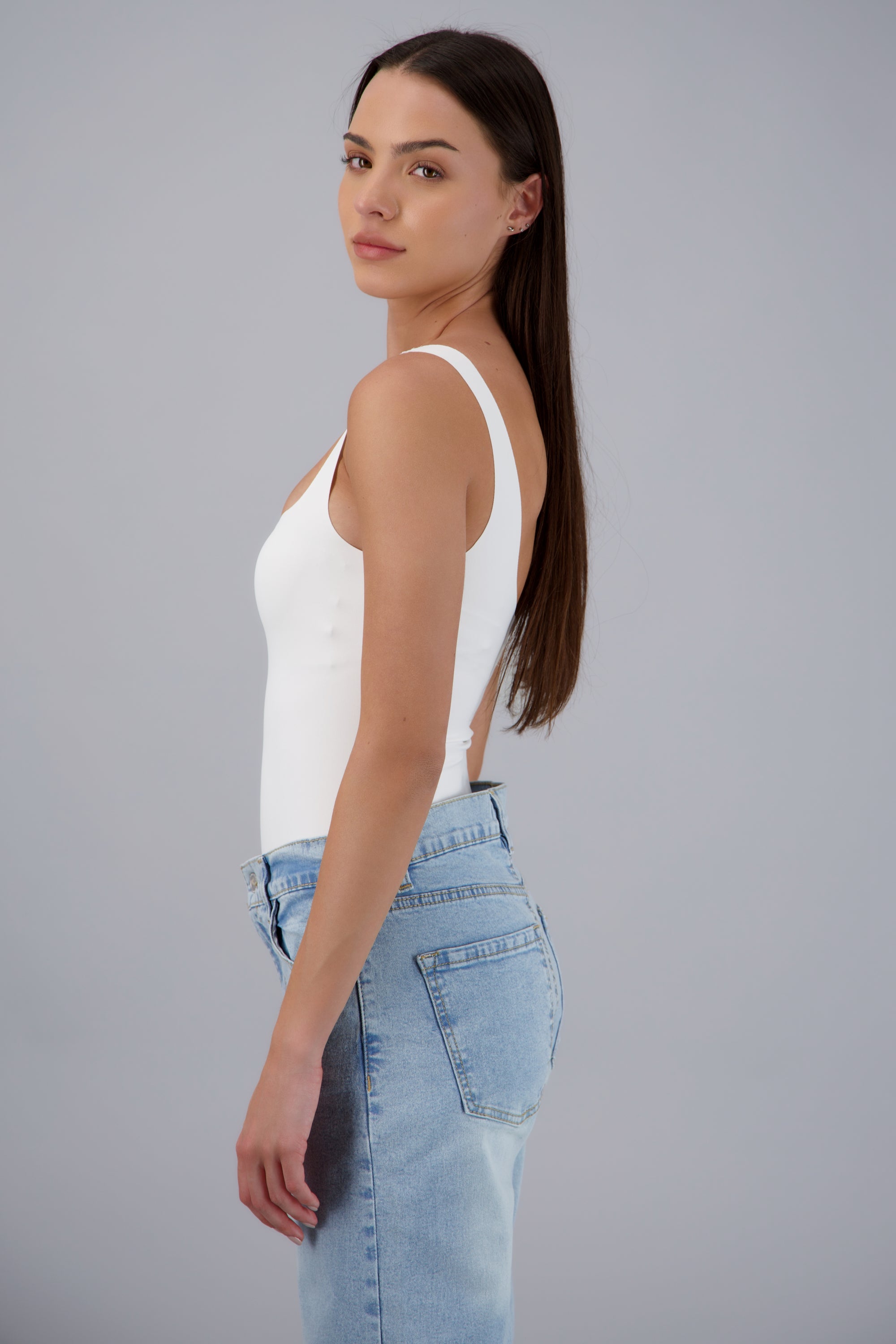 Bodysuit liso de tirantes BLANCO
