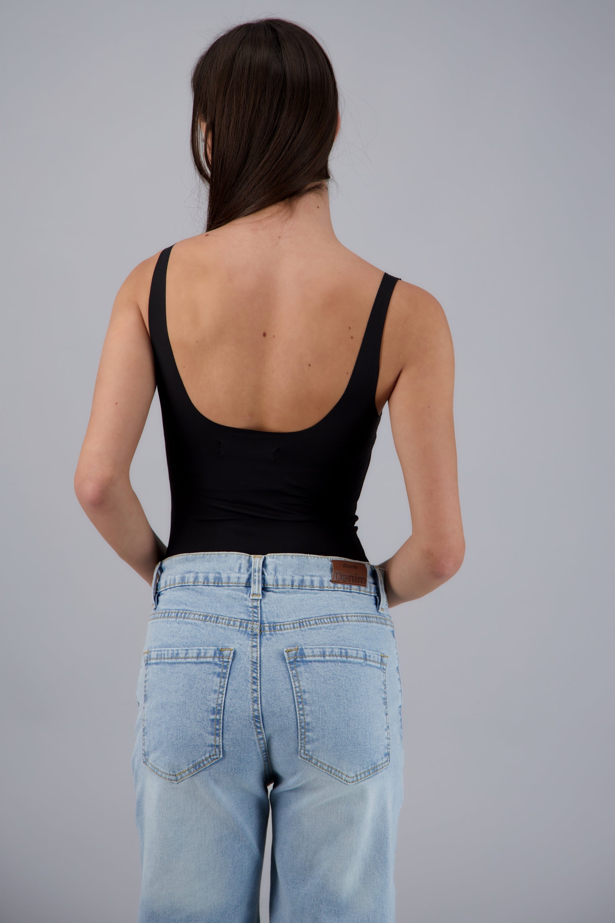 Bodysuit liso de tirantes NEGRO