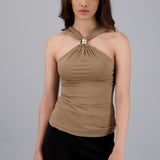 Top halter con hebilla