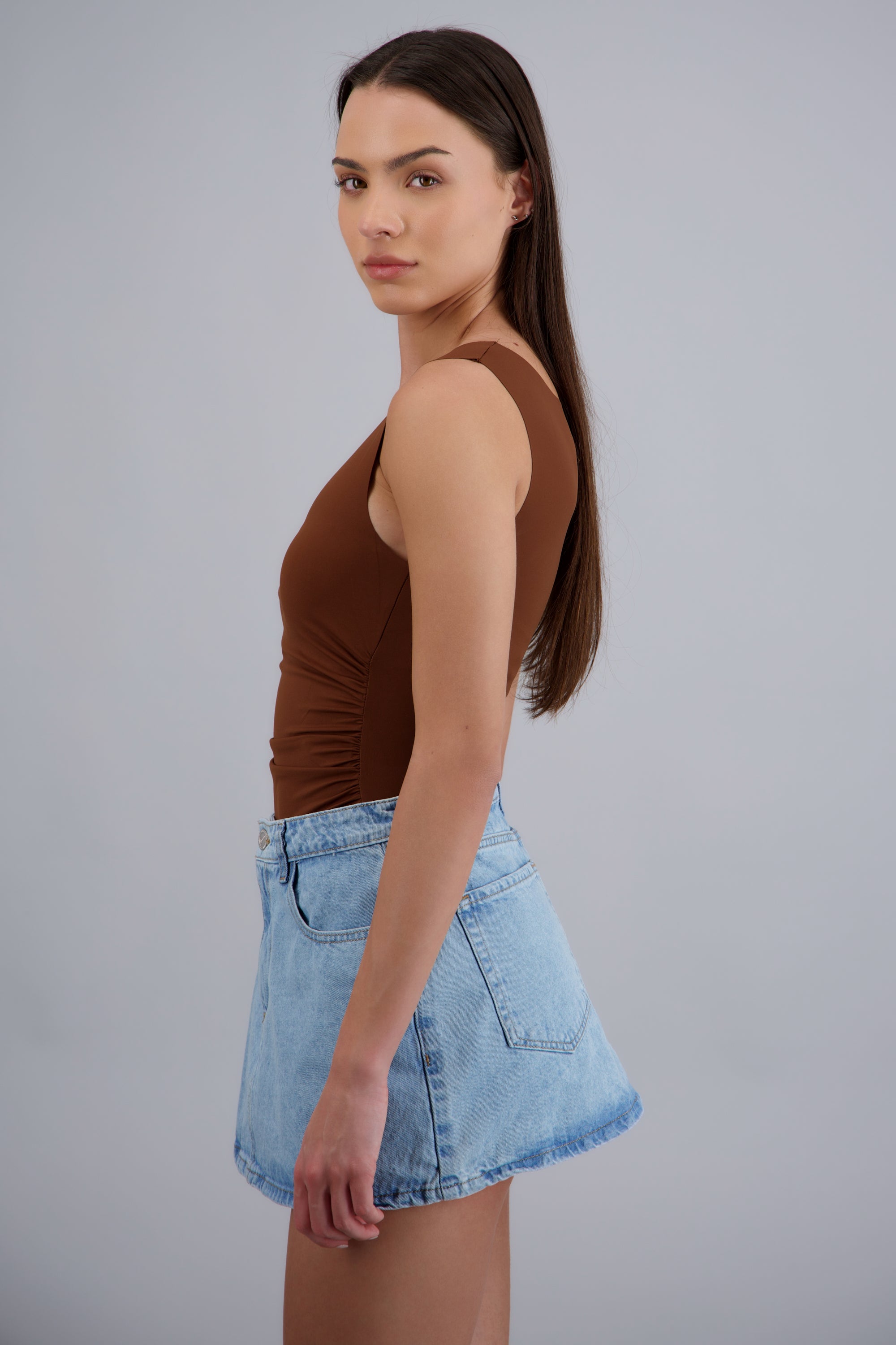 Bodysuit sin mangas drapeado CAFE