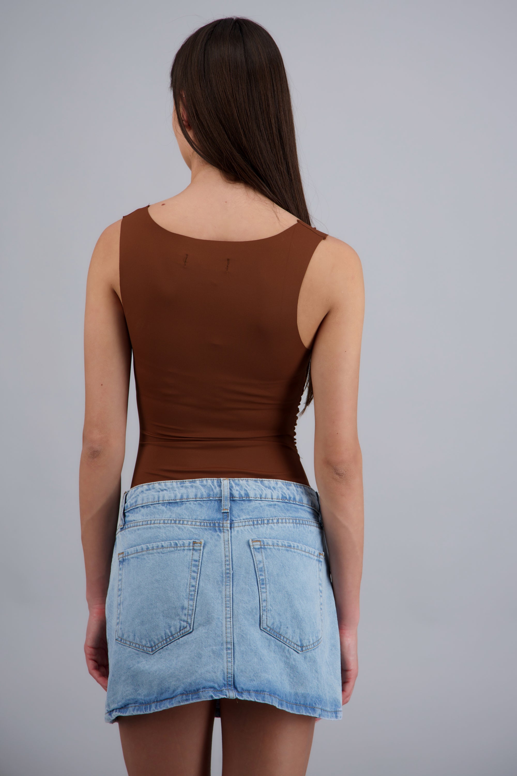 Bodysuit sin mangas drapeado CAFE