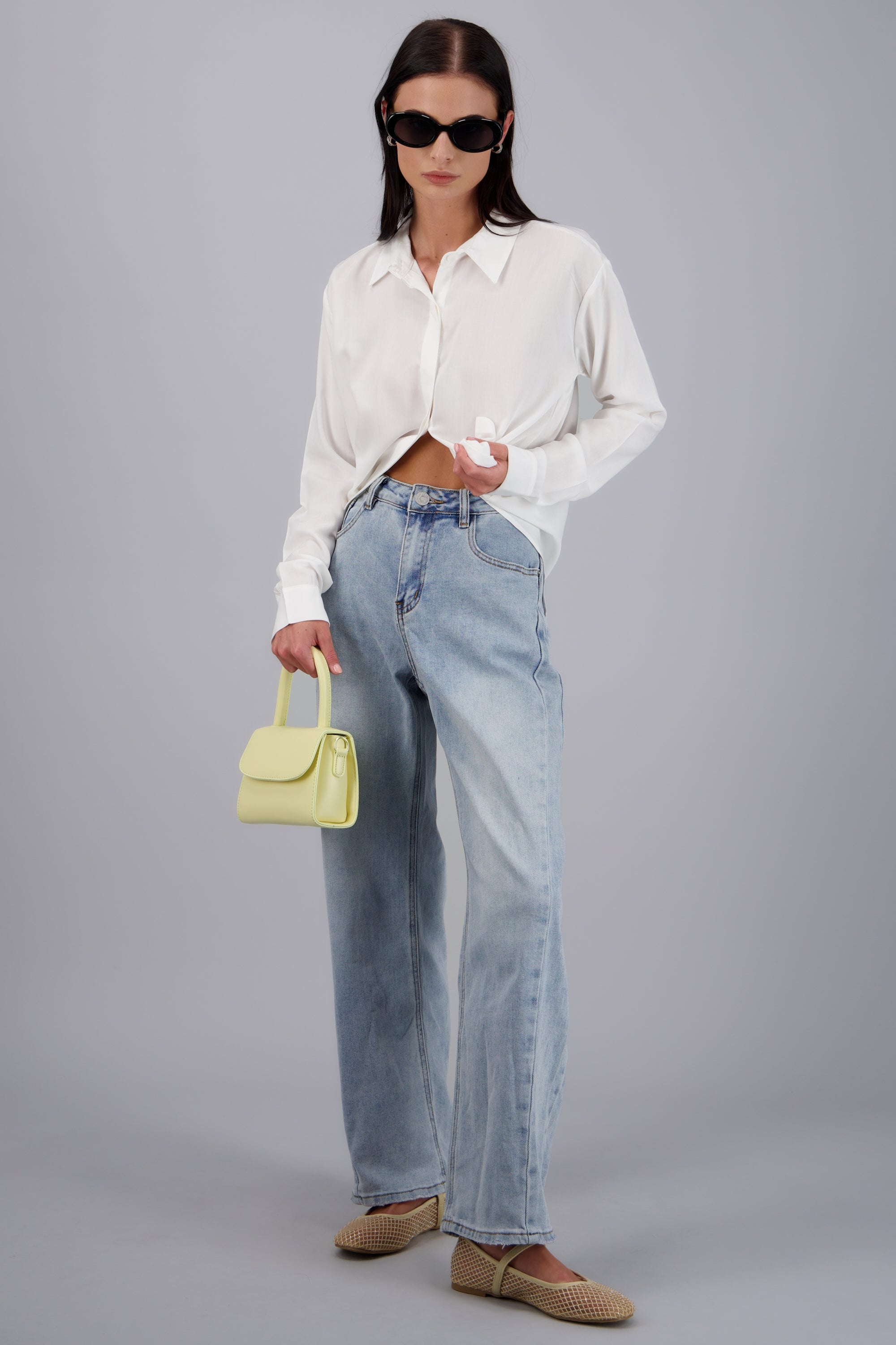 Jeans barrel costuras LIGHT WASH