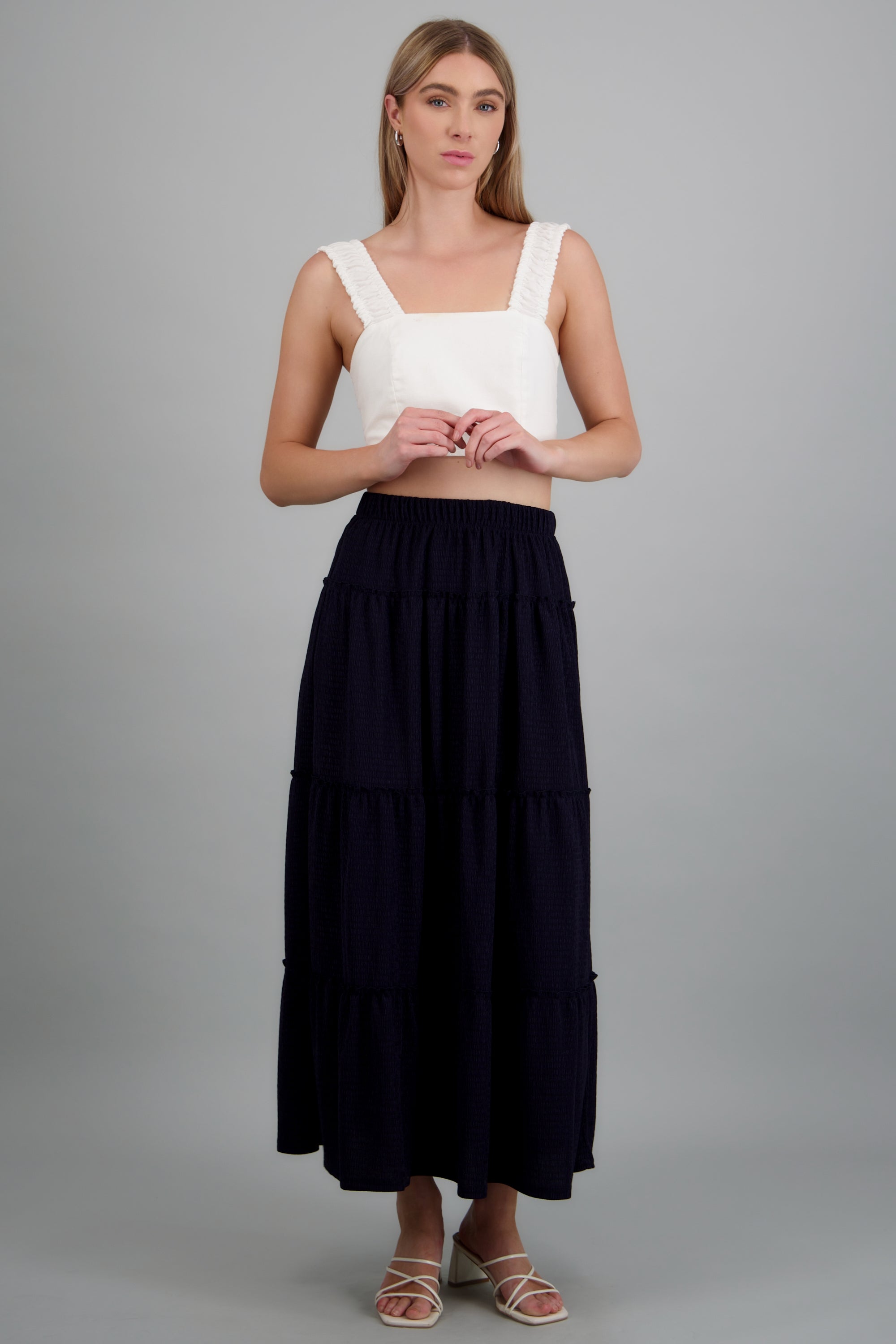 Falda maxi detalle olanes MARINO